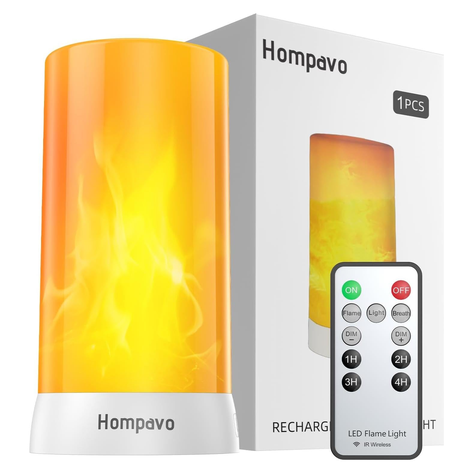 Luces LED de Llama Hompavo con Control Remoto y Temporizador