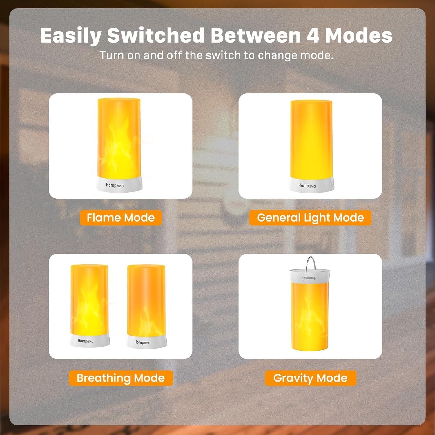 Luces LED de Llama Hompavo con Control Remoto y Temporizador