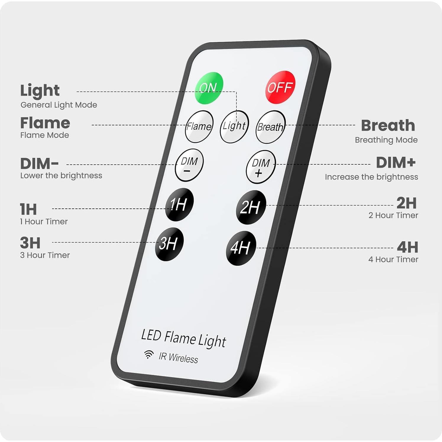 Luces LED de Llama Hompavo con Control Remoto y Temporizador