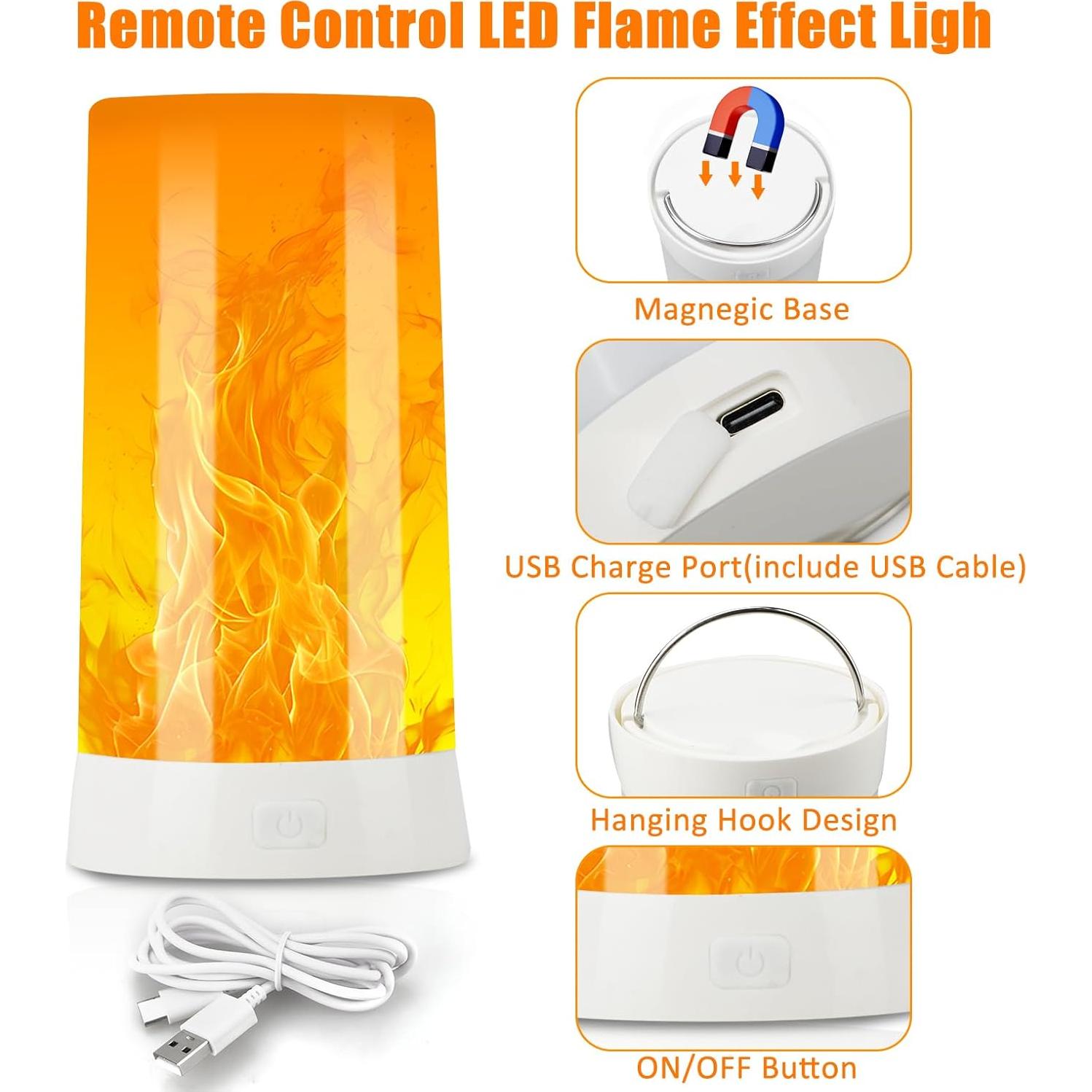 Lámpara LED de Llama con Control Remoto y Temporizador - 2 Piezas