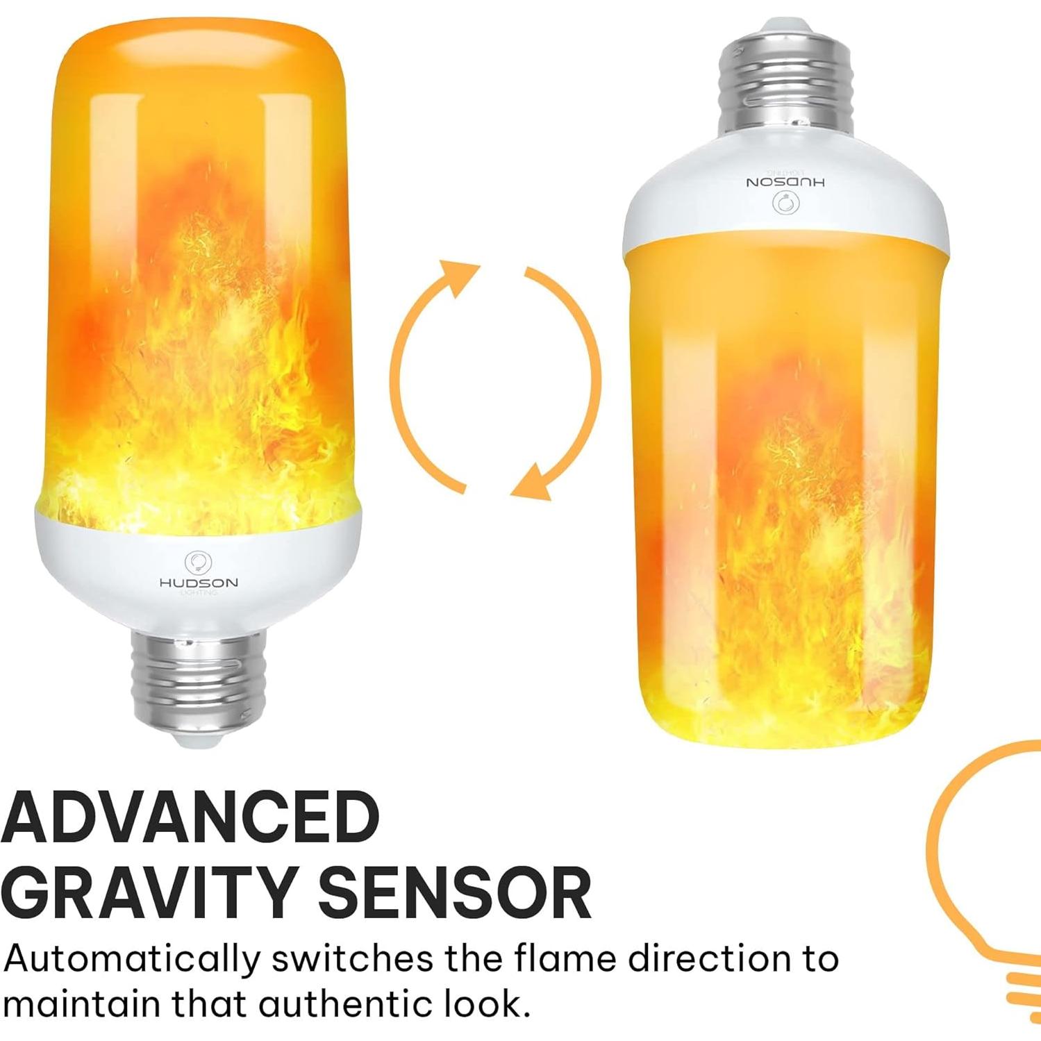 Bombillas LED E26/E27 Hudson - Efecto Llama Naranja 3W - Paquete de 2
