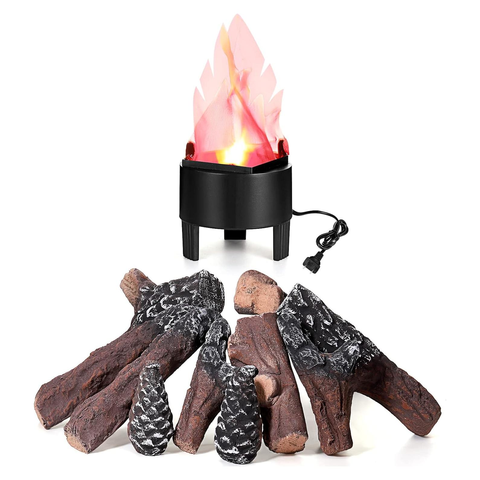 Lámpara Nocturna LED 3D Sawysine con Efecto Llama Falsa