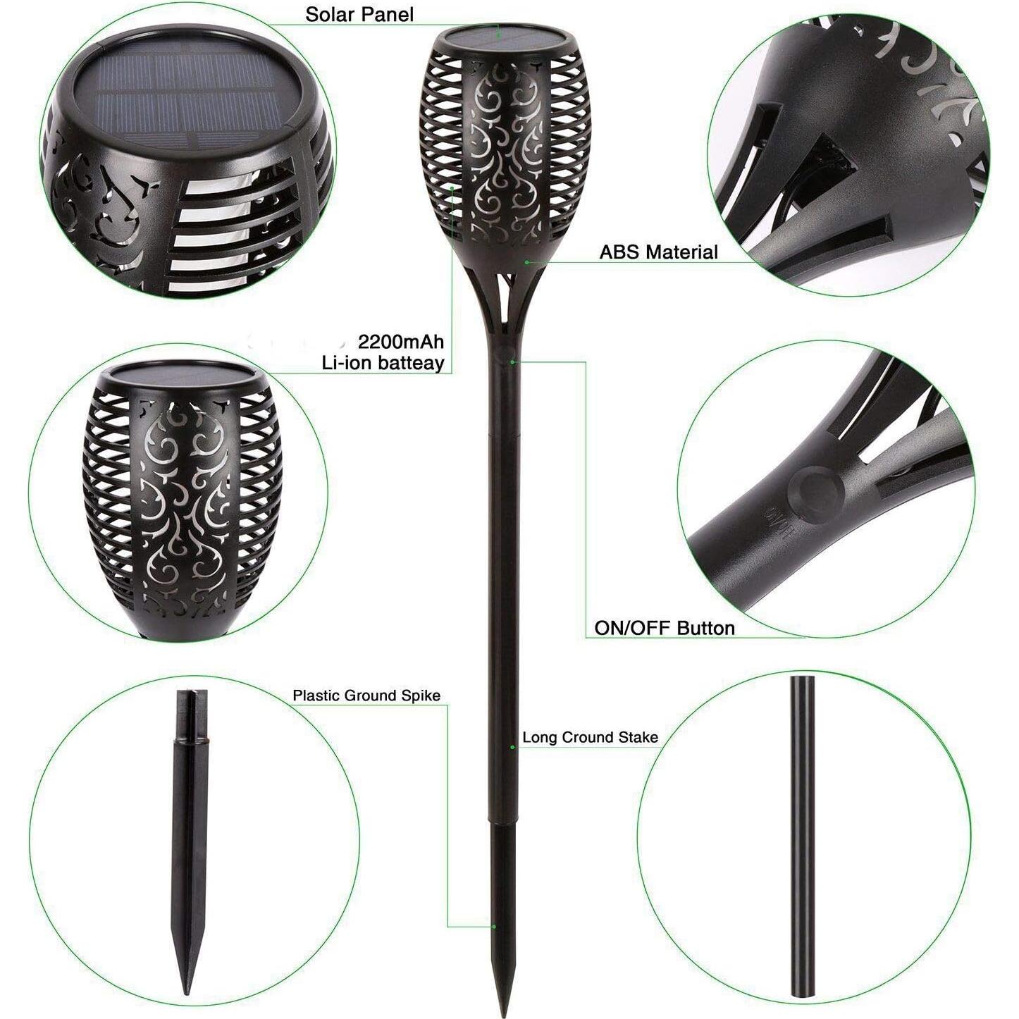 Luces Solares de Antorcha Walensee 96 LED IP65 109 cm 6 Pack