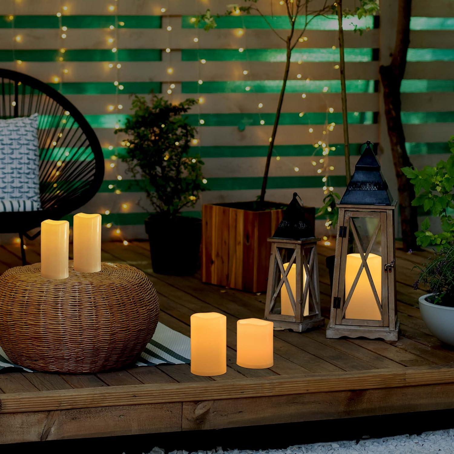 Velas LED Flameless Impermeables Yongmao 30.5 cm Juego de 2