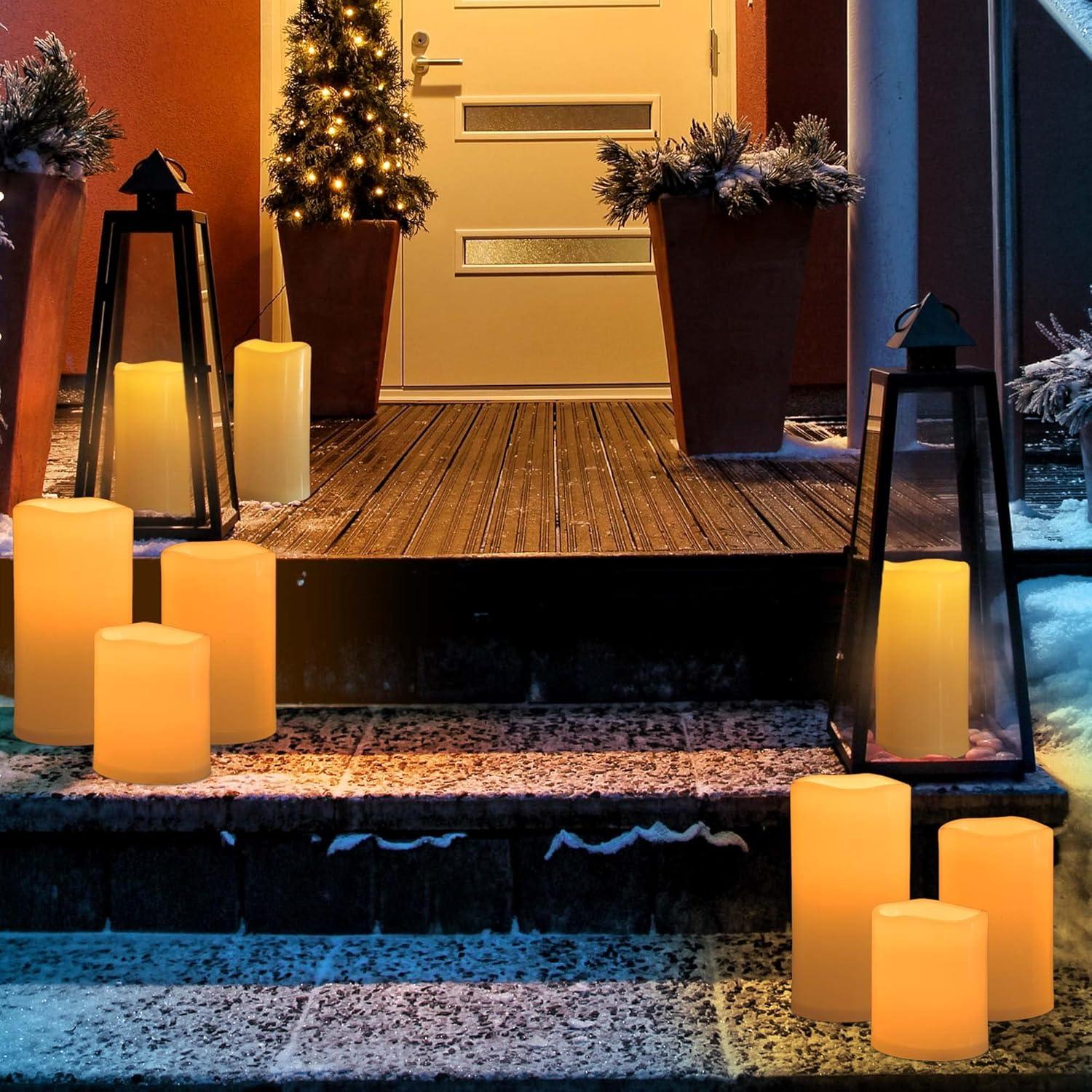 Velas LED Flameless Impermeables Yongmao 30.5 cm Juego de 2