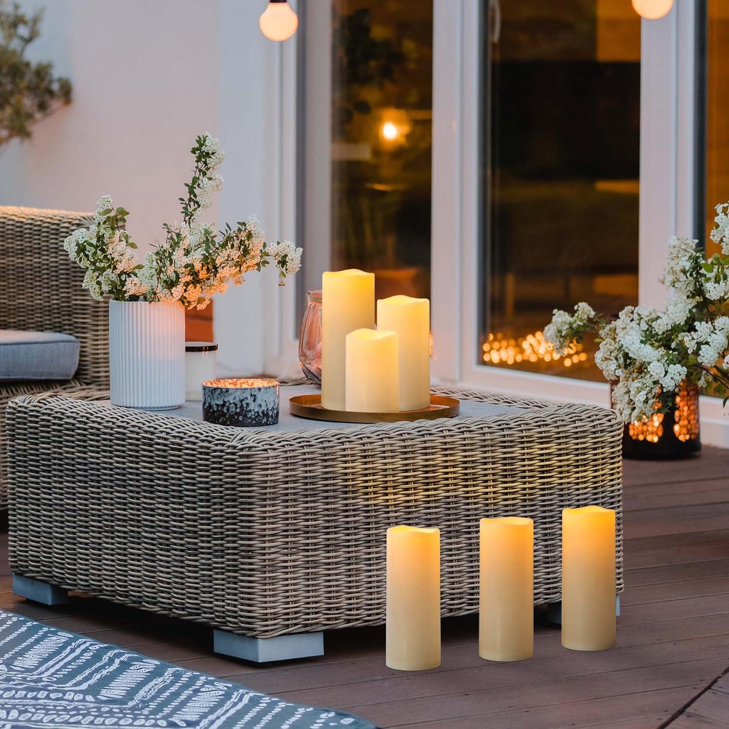 Velas LED Flameless Impermeables Yongmao 30.5 cm Juego de 2