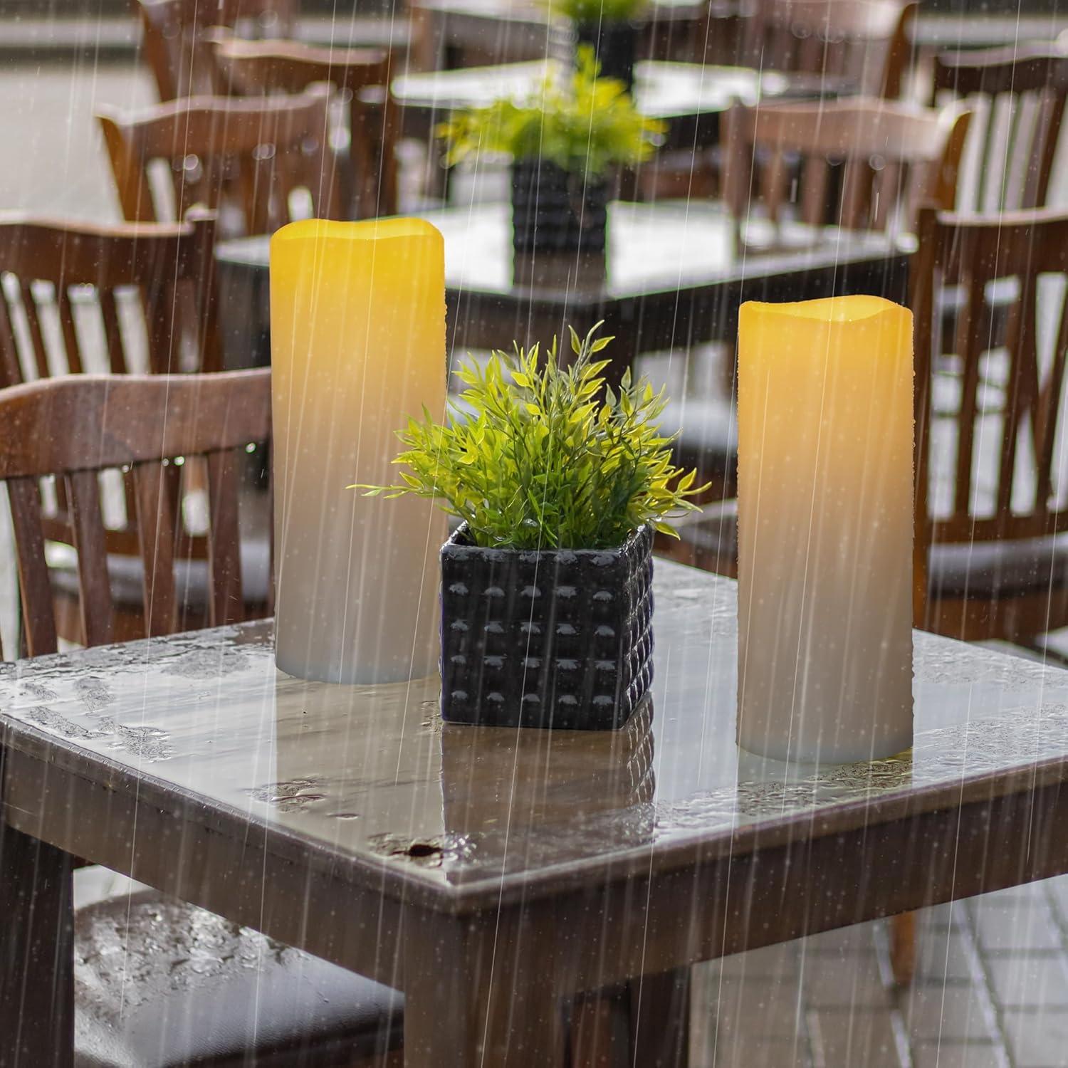 Velas LED Flameless Impermeables Yongmao 30.5 cm Juego de 2