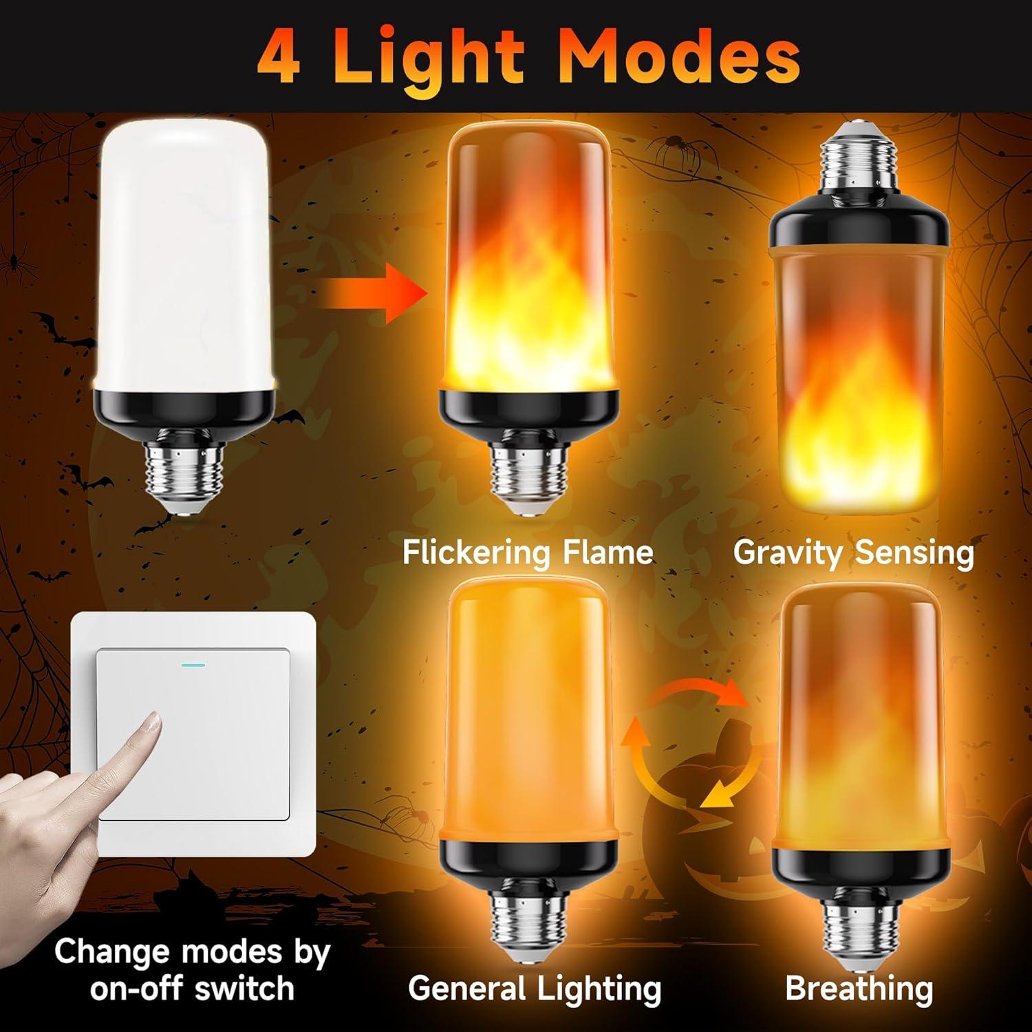 Bombillas LED de Llama Hyrion E26, 4 Modos, 2 Piezas