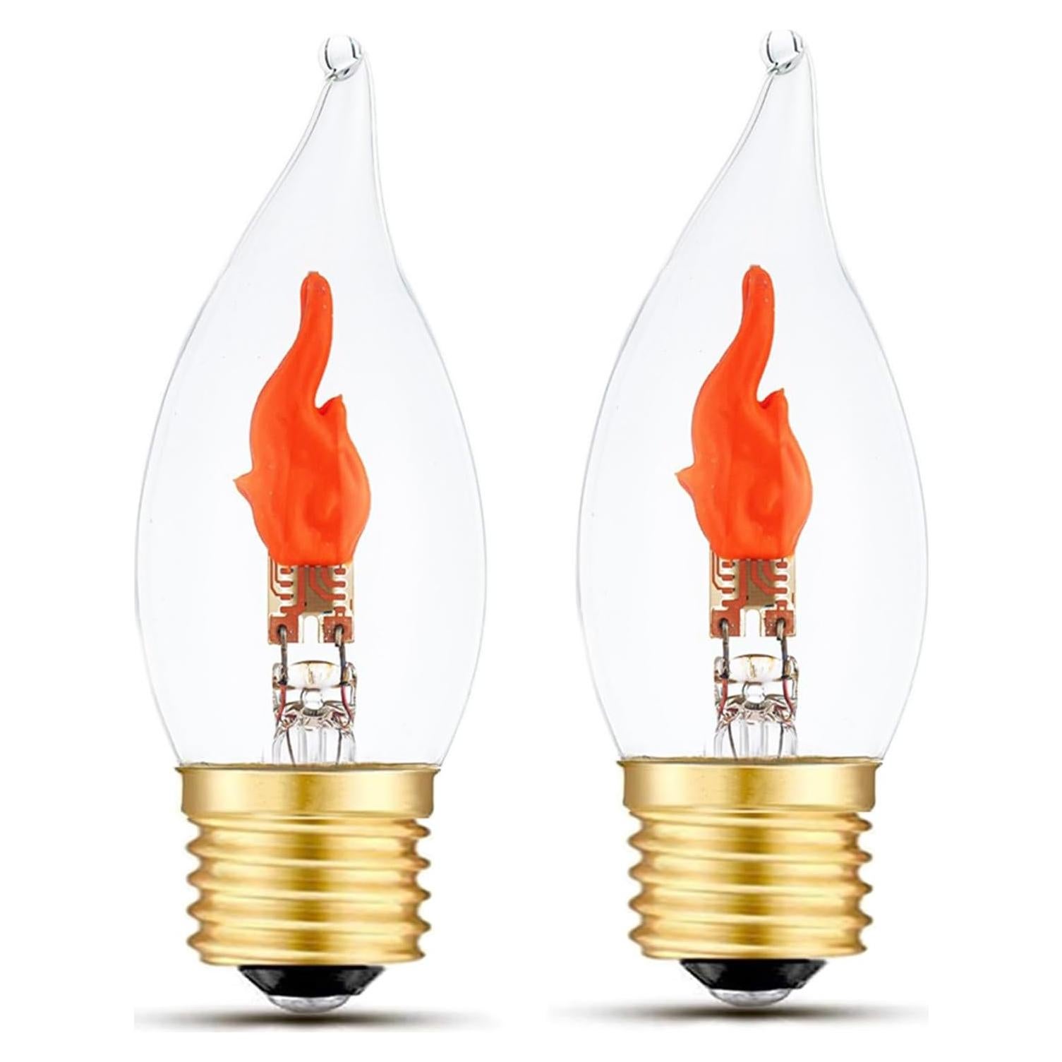 Bombillas LED E26 de Llama Parpadeante Sunaiony - Paquete de 2