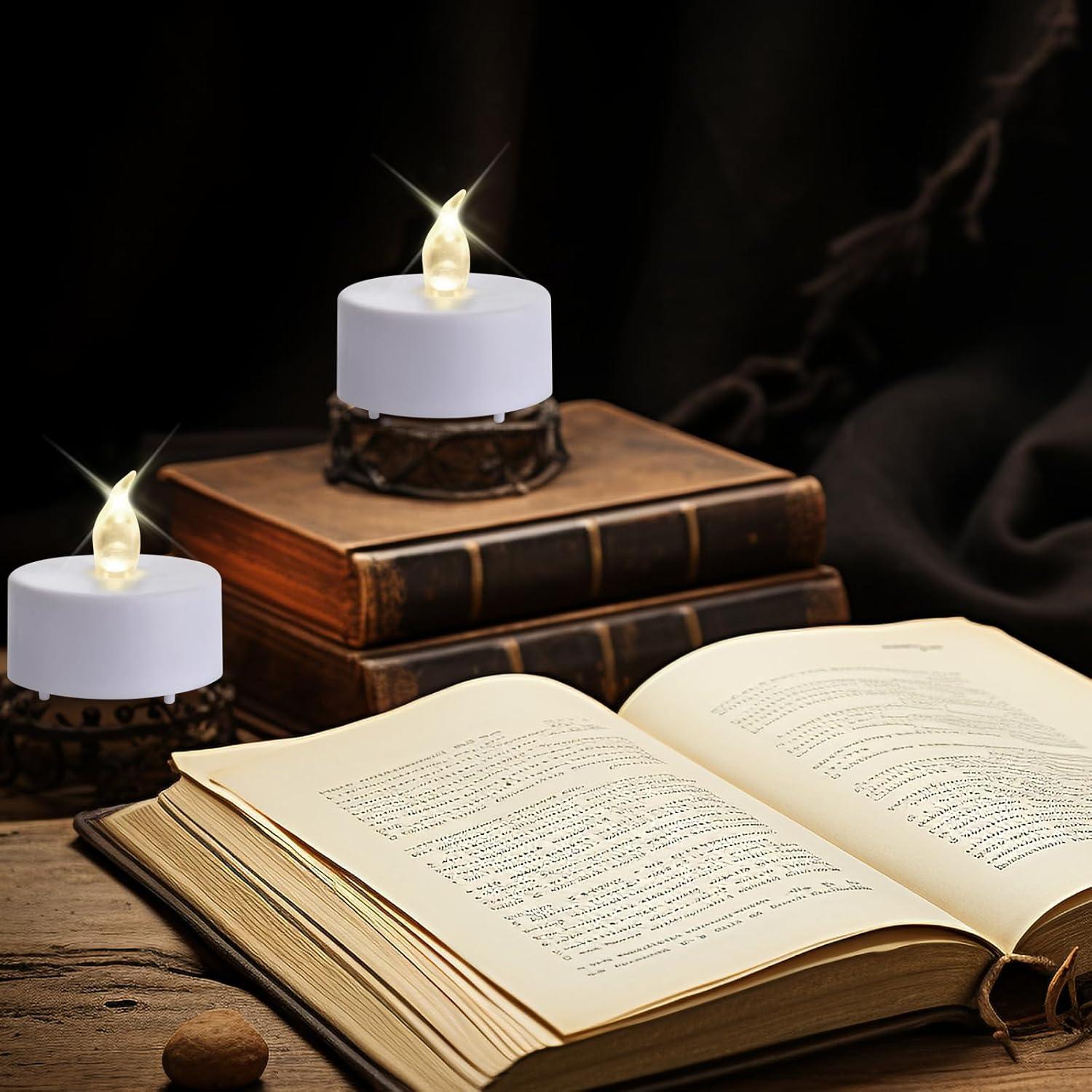 Luces LED de té con control remoto 12 Pack - Blanco cálido