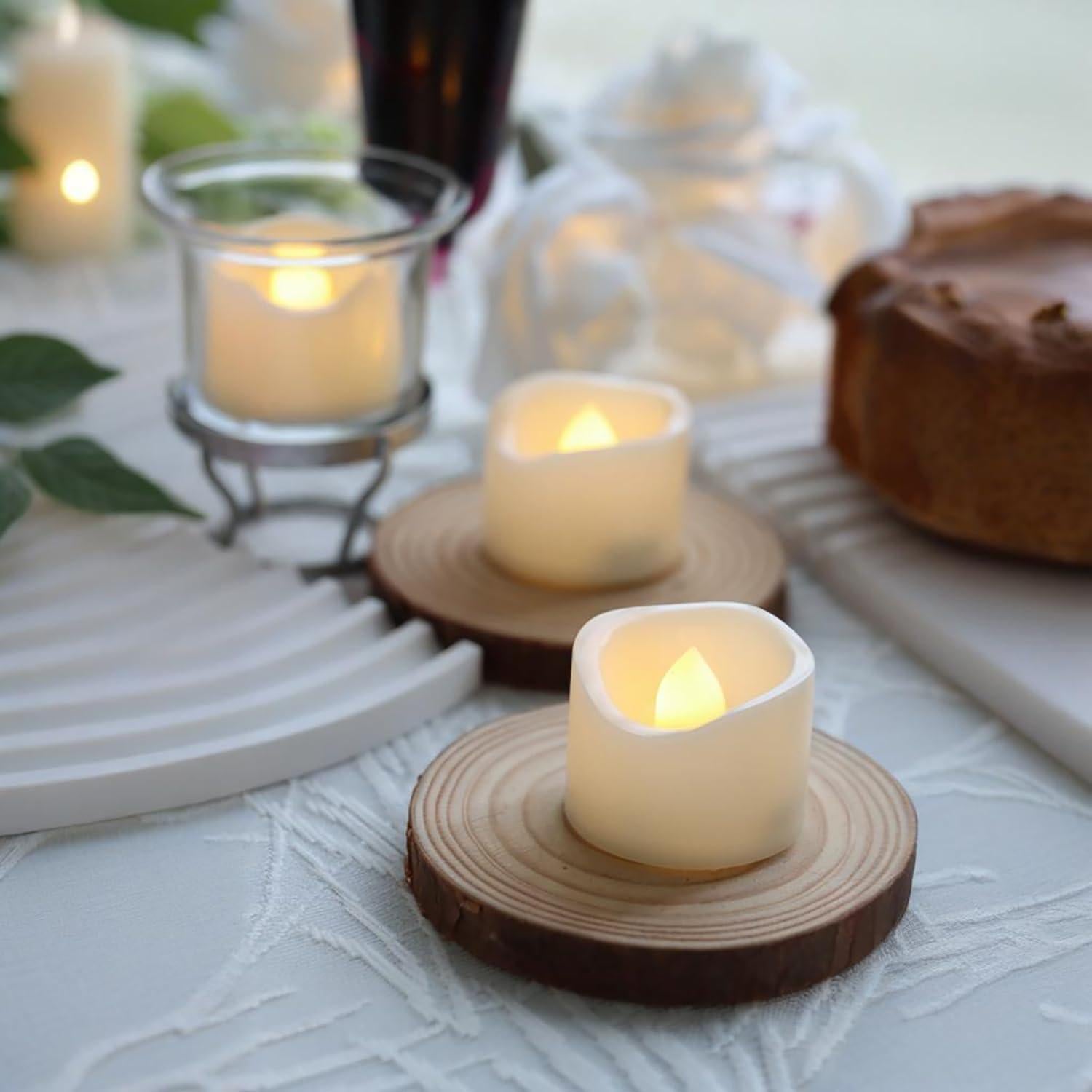 iZAN 48 Velas LED Sin Llama Blancas 3.81 cm Brillo Cálido