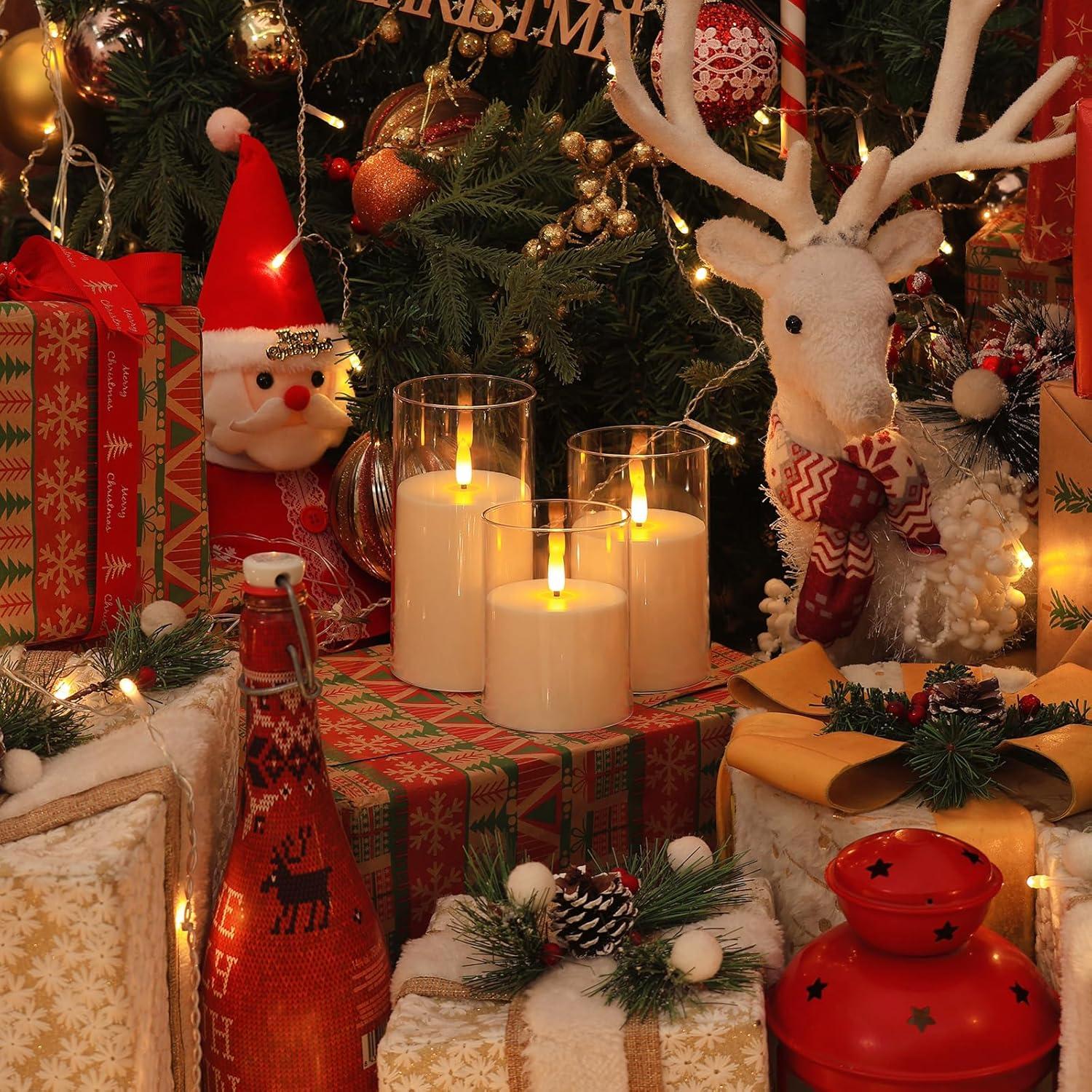 Velas LED Sin Llama SNUGBLAKI 3 Piezas con Control Remoto