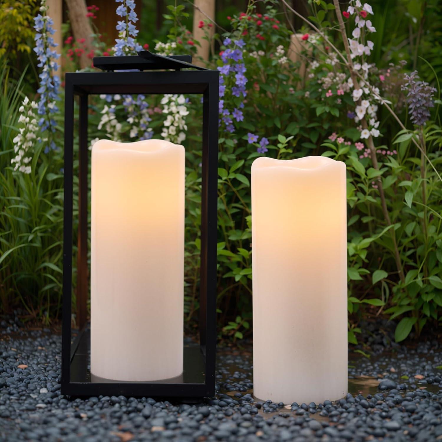 Velas LED Grandes Impermeables Lasumora 10x4" con Temporizador