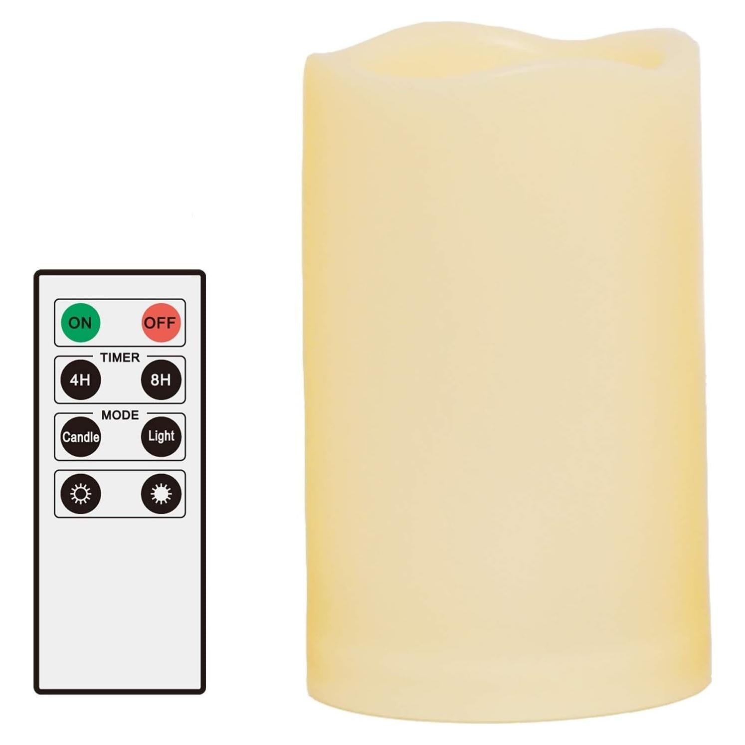 Vela LED de Pilar a Prueba de Agua Jingtech 12.7 cm con Control Remoto