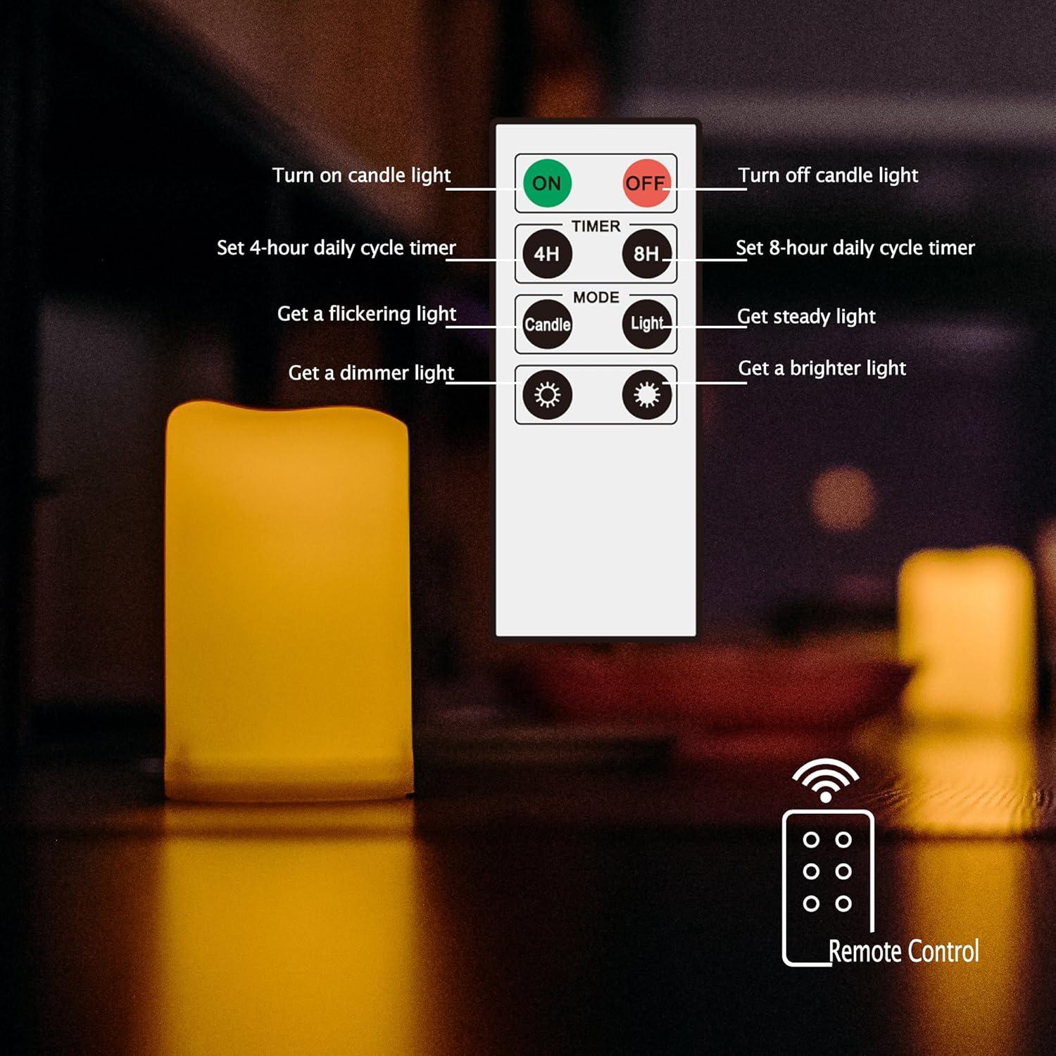 Vela LED de Pilar a Prueba de Agua Jingtech 12.7 cm con Control Remoto