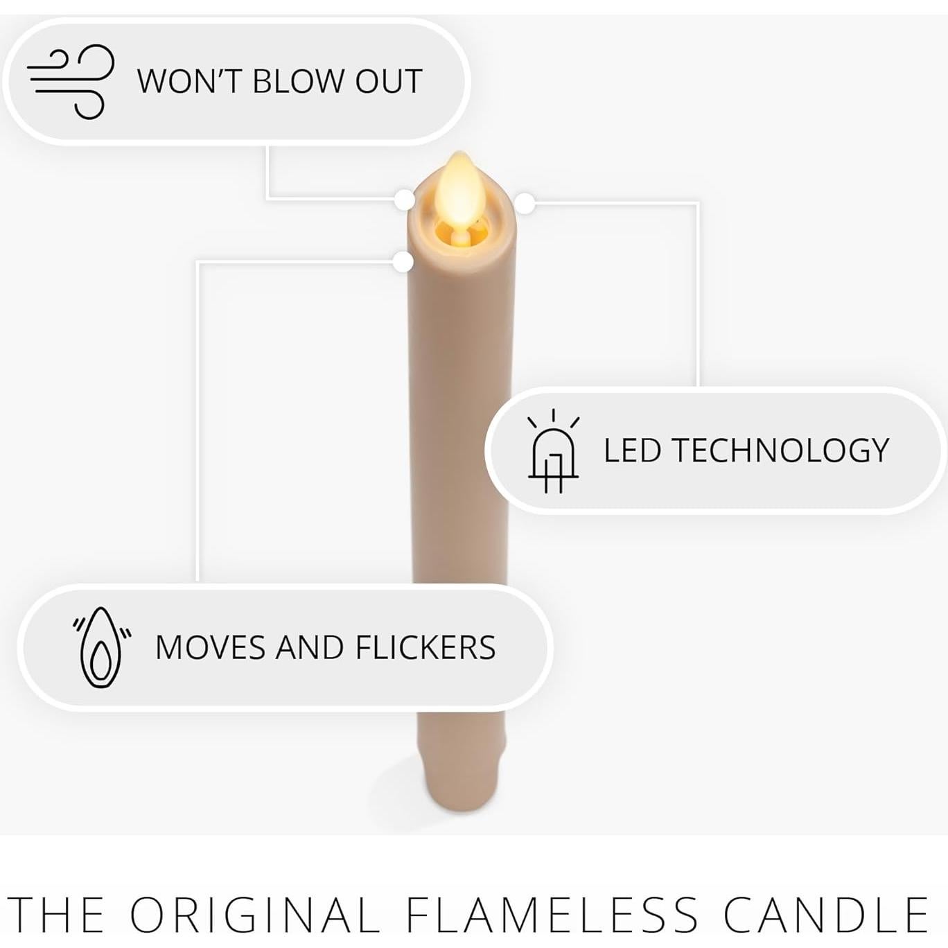 Vela Taper Sin Llama Luminara Crema Irlandesa 24.13 cm
