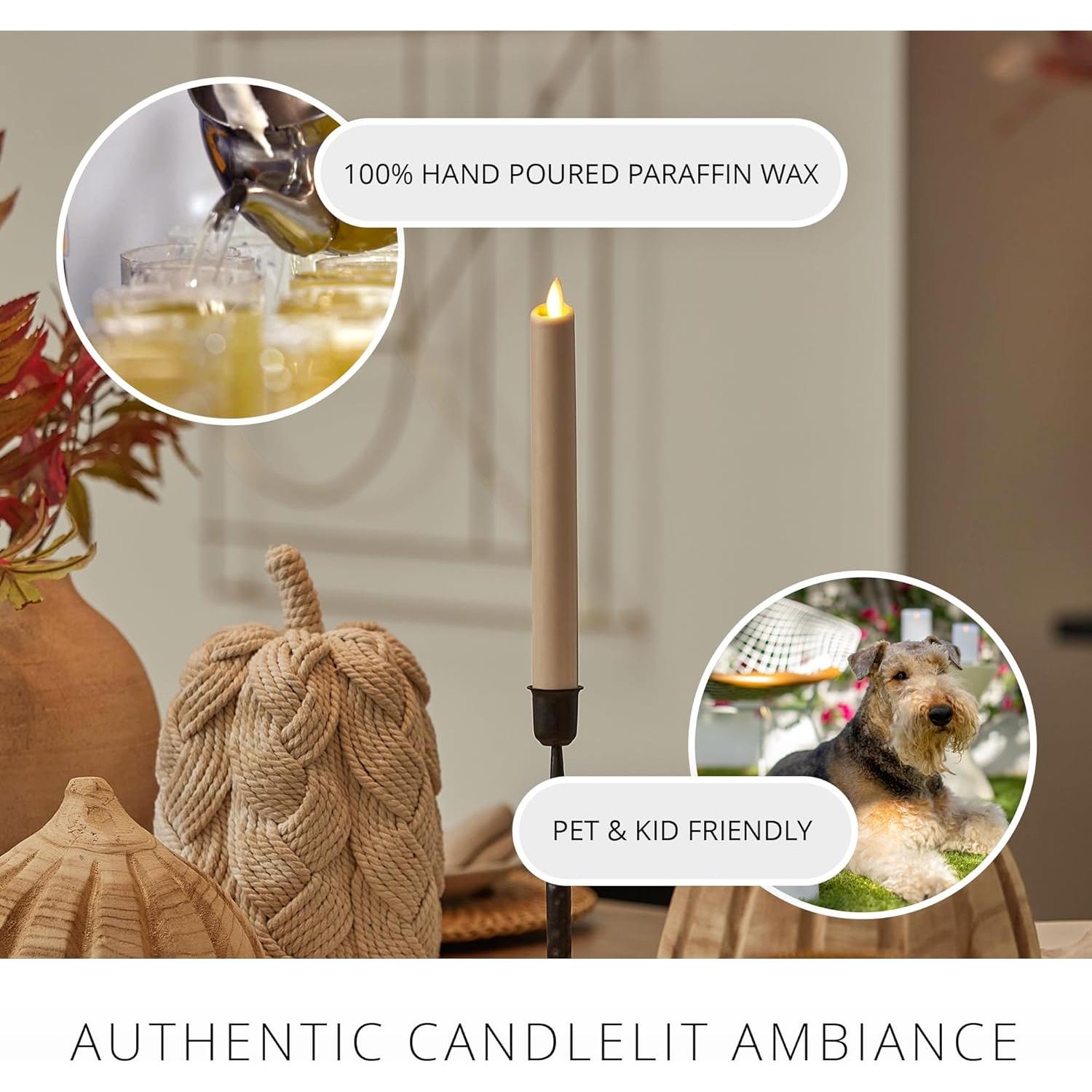 Vela Taper Sin Llama Luminara Crema Irlandesa 24.13 cm