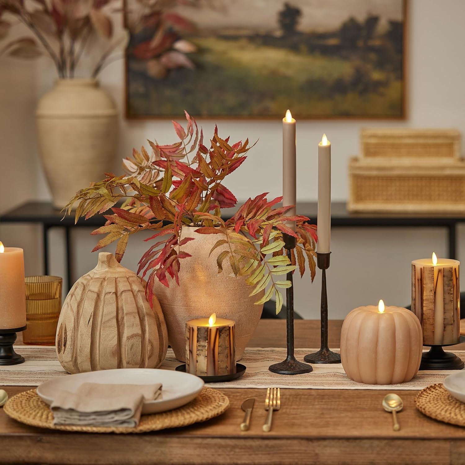 Vela Taper Sin Llama Luminara Crema Irlandesa 24.13 cm