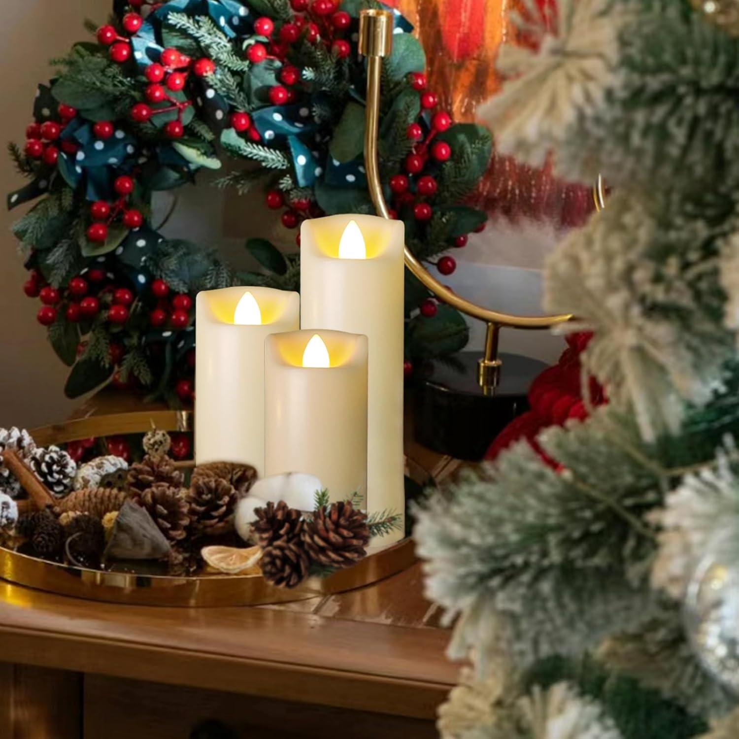 Paquete de 3 Velas LED a Batería 5.08cm x 10.16cm Sin Llama