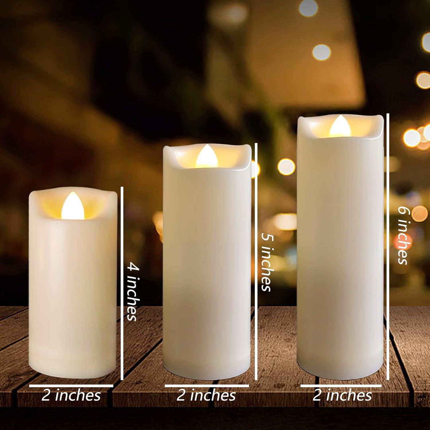 Paquete de 3 Velas LED a Batería 5.08cm x 10.16cm Sin Llama