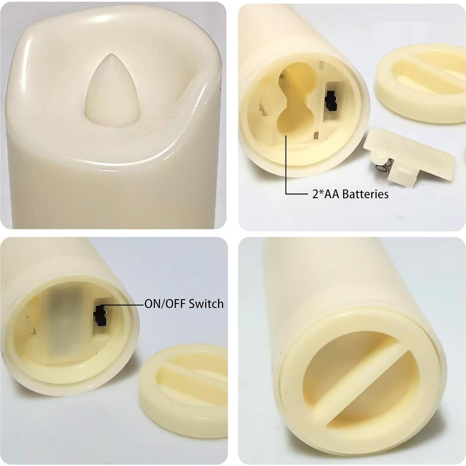 Paquete de 3 Velas LED a Batería 5.08cm x 10.16cm Sin Llama