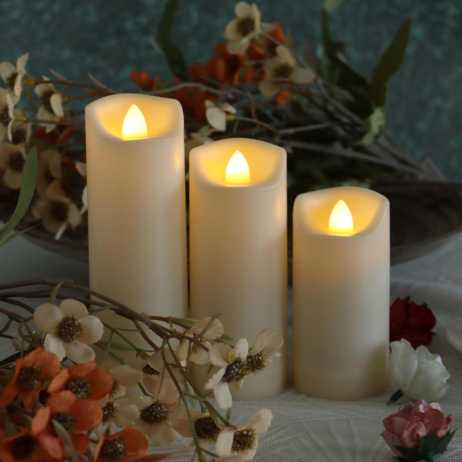 Paquete de 3 Velas LED a Batería 5.08cm x 10.16cm Sin Llama