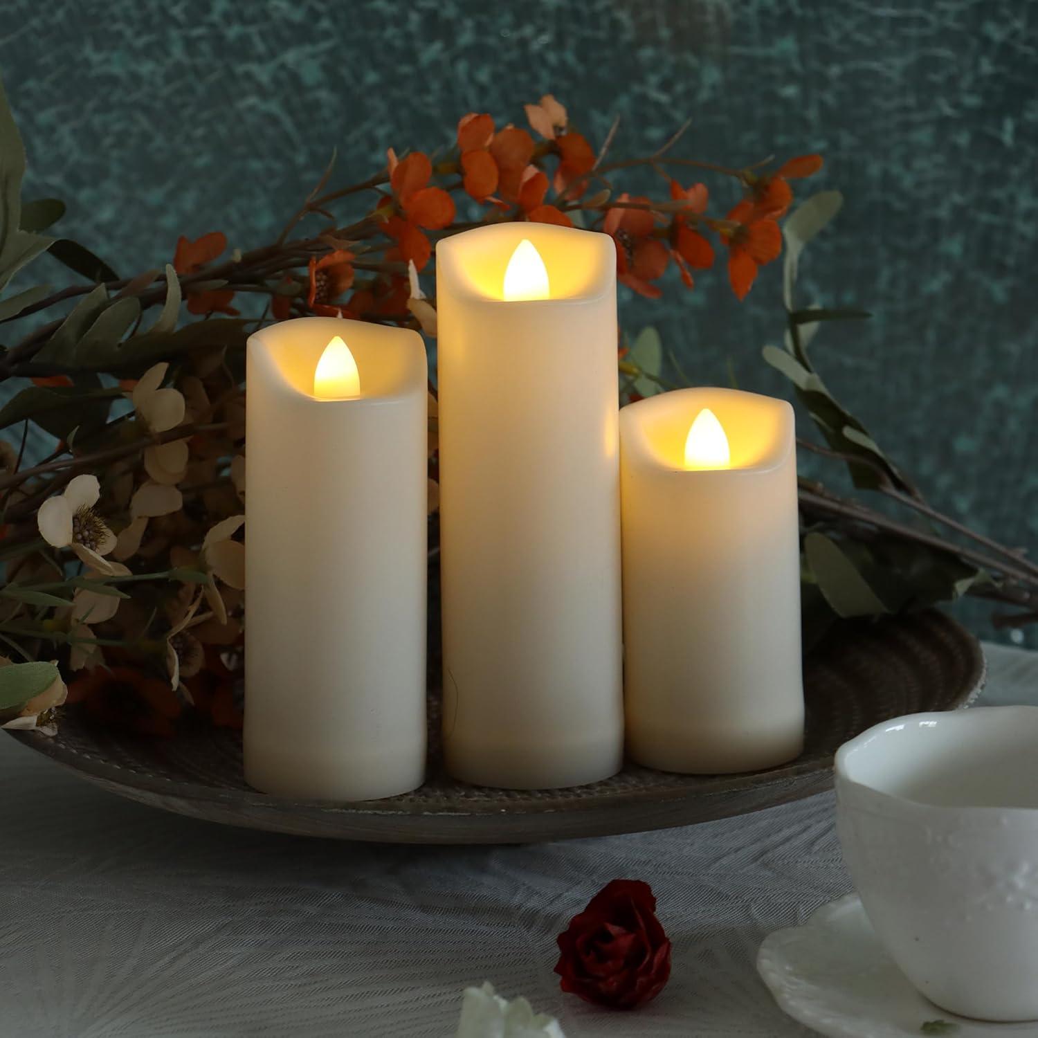Paquete de 3 Velas LED a Batería 5.08cm x 10.16cm Sin Llama