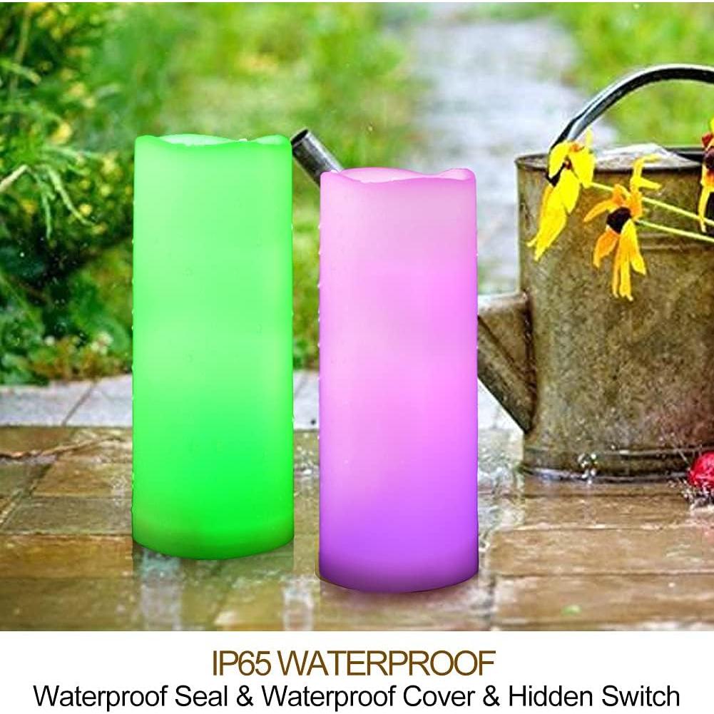 Paquete de 2 Velas LED Multicolor 3x8 HOME MOST para Exterior