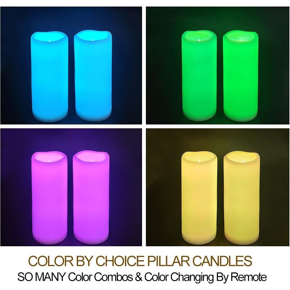 Paquete de 2 Velas LED Multicolor 3x8 HOME MOST para Exterior