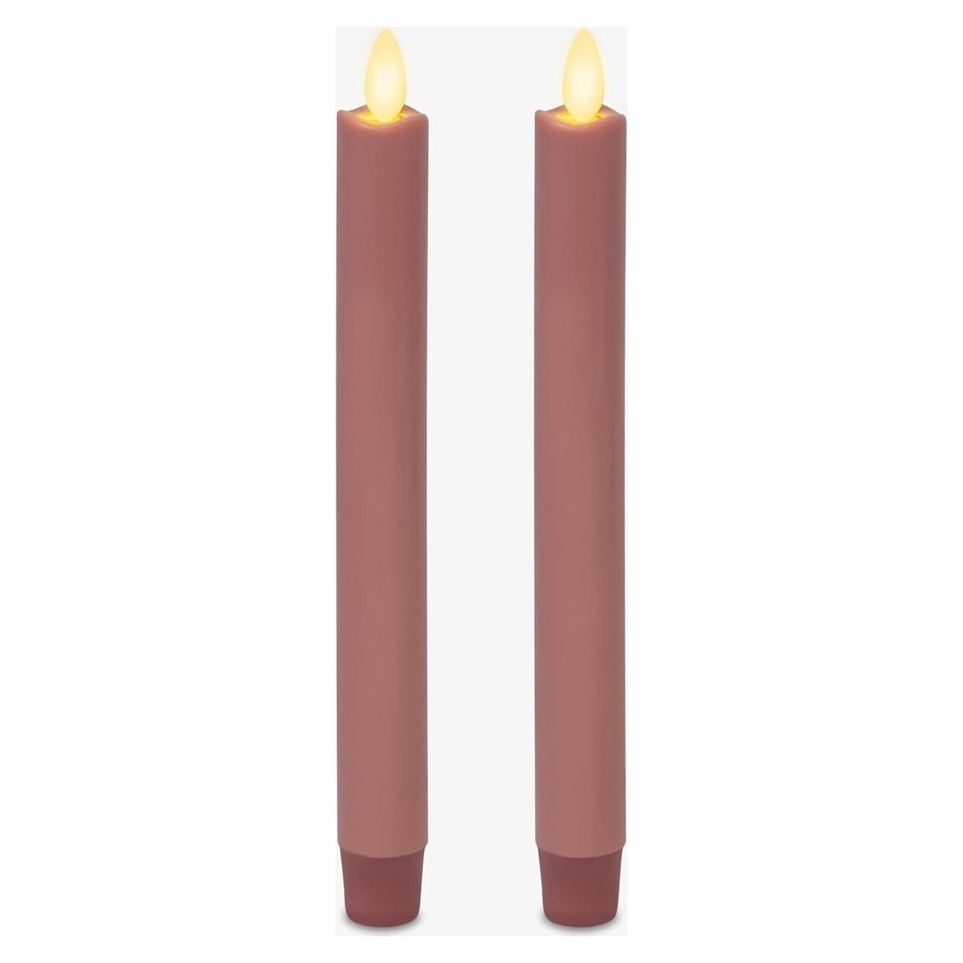 Luminara Vela Taper LED Sin Llama Rosa Beige - Paquete de 2