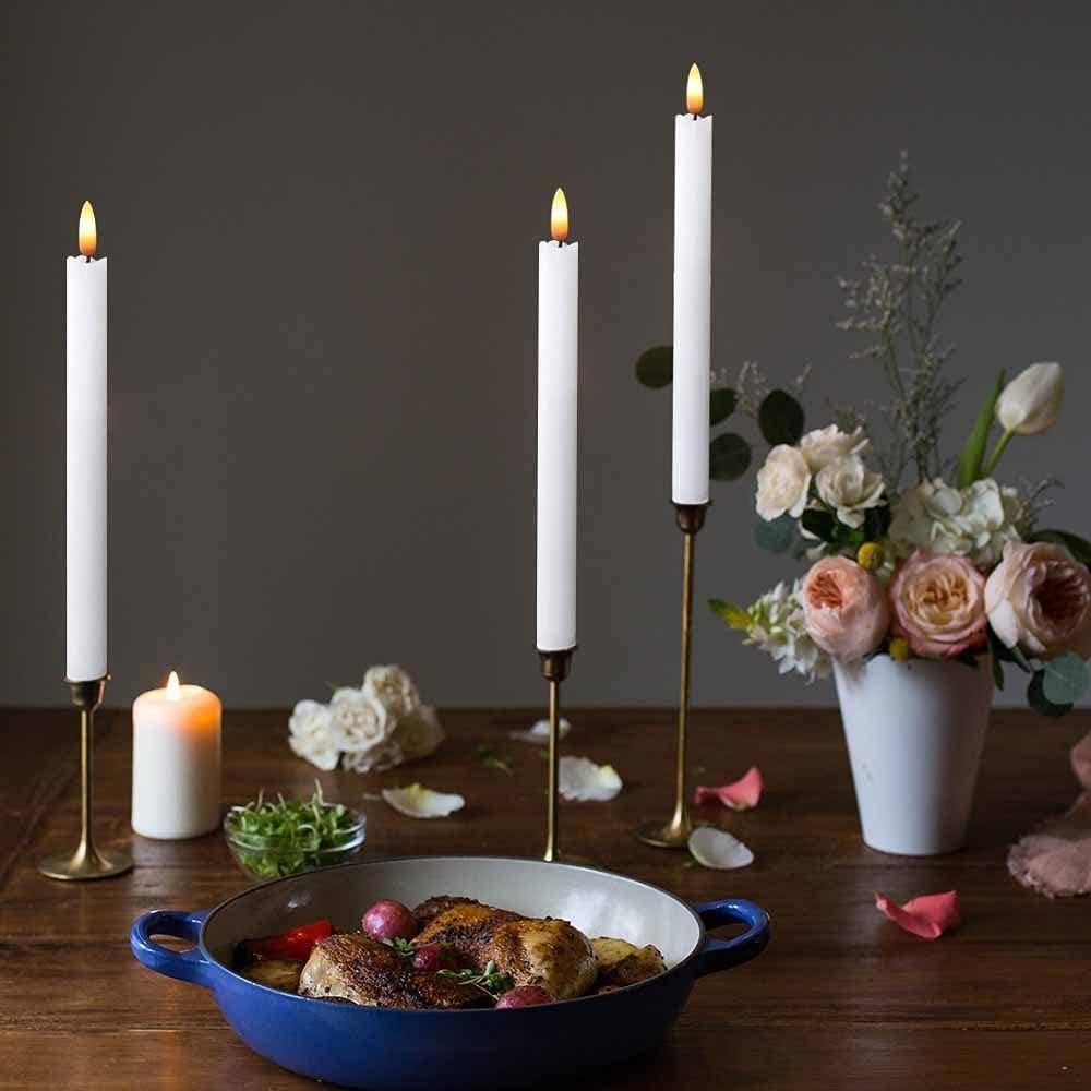 Candelas LED de Cera Real Sin Llama KunSwenn 24.5x2 cm 8 PCS