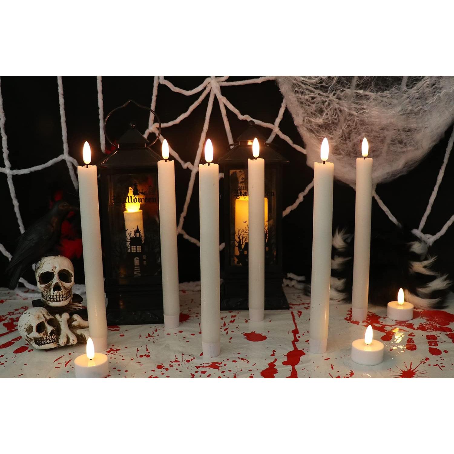 Candelas LED de Cera Real Sin Llama KunSwenn 24.5x2 cm 8 PCS