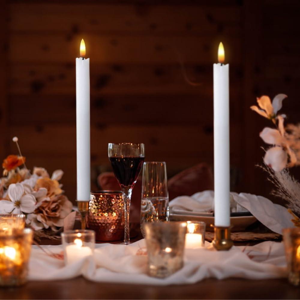 Candelas LED de Cera Real Sin Llama KunSwenn 24.5x2 cm 8 PCS