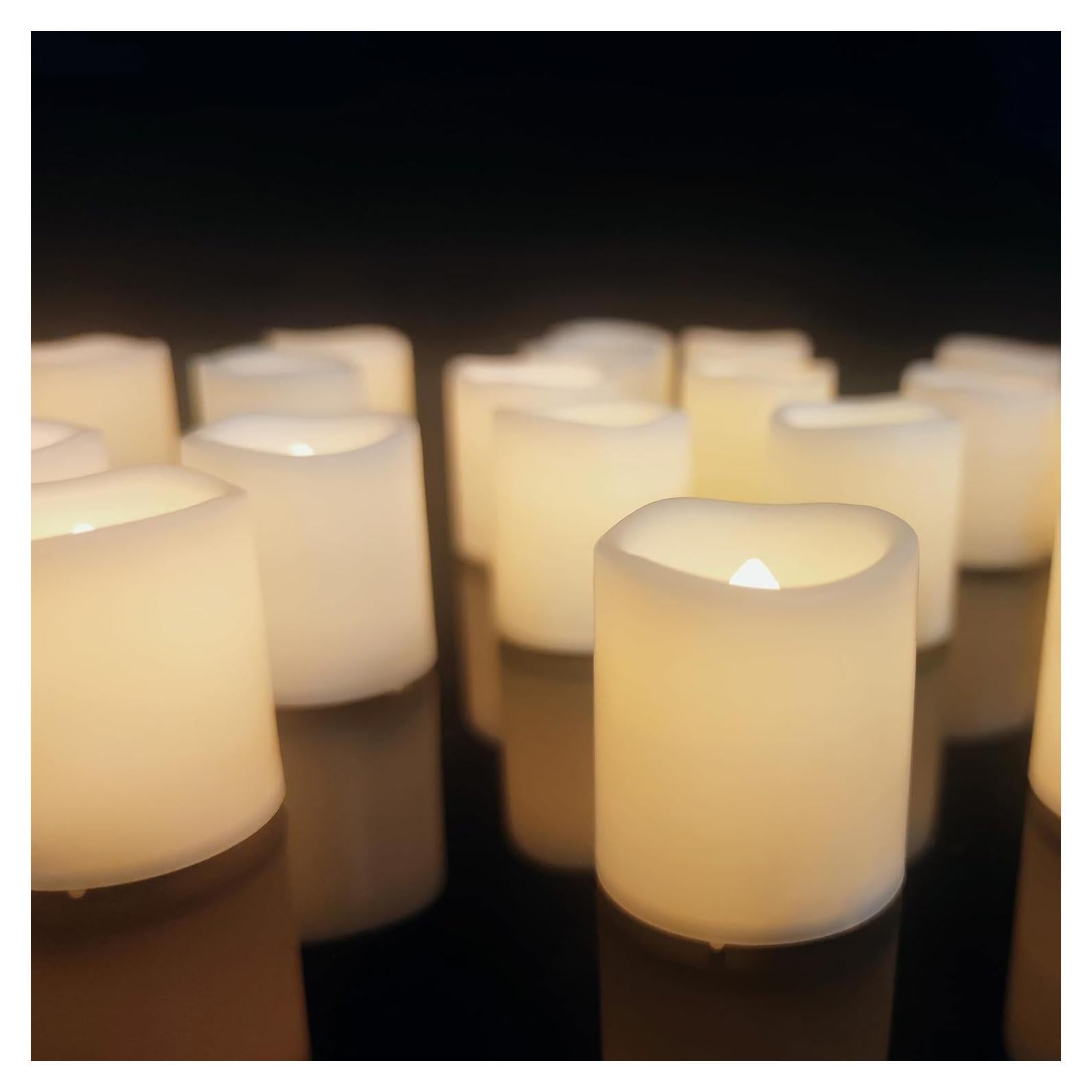 Paquete de 48 Velas Votivas LED Sin Llama Jingtech 3.81cm