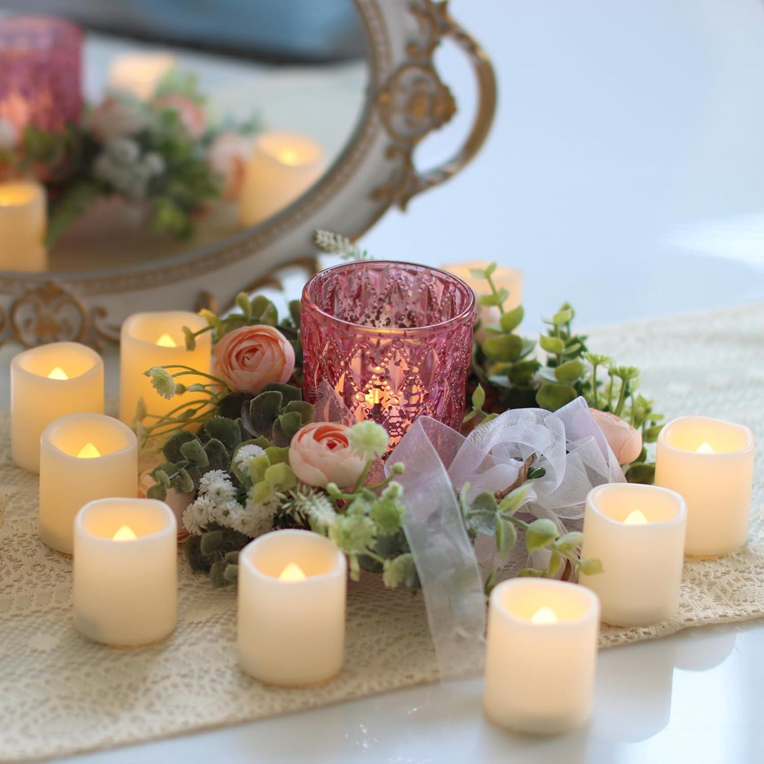 Paquete de 48 Velas Votivas LED Sin Llama Jingtech 3.81cm