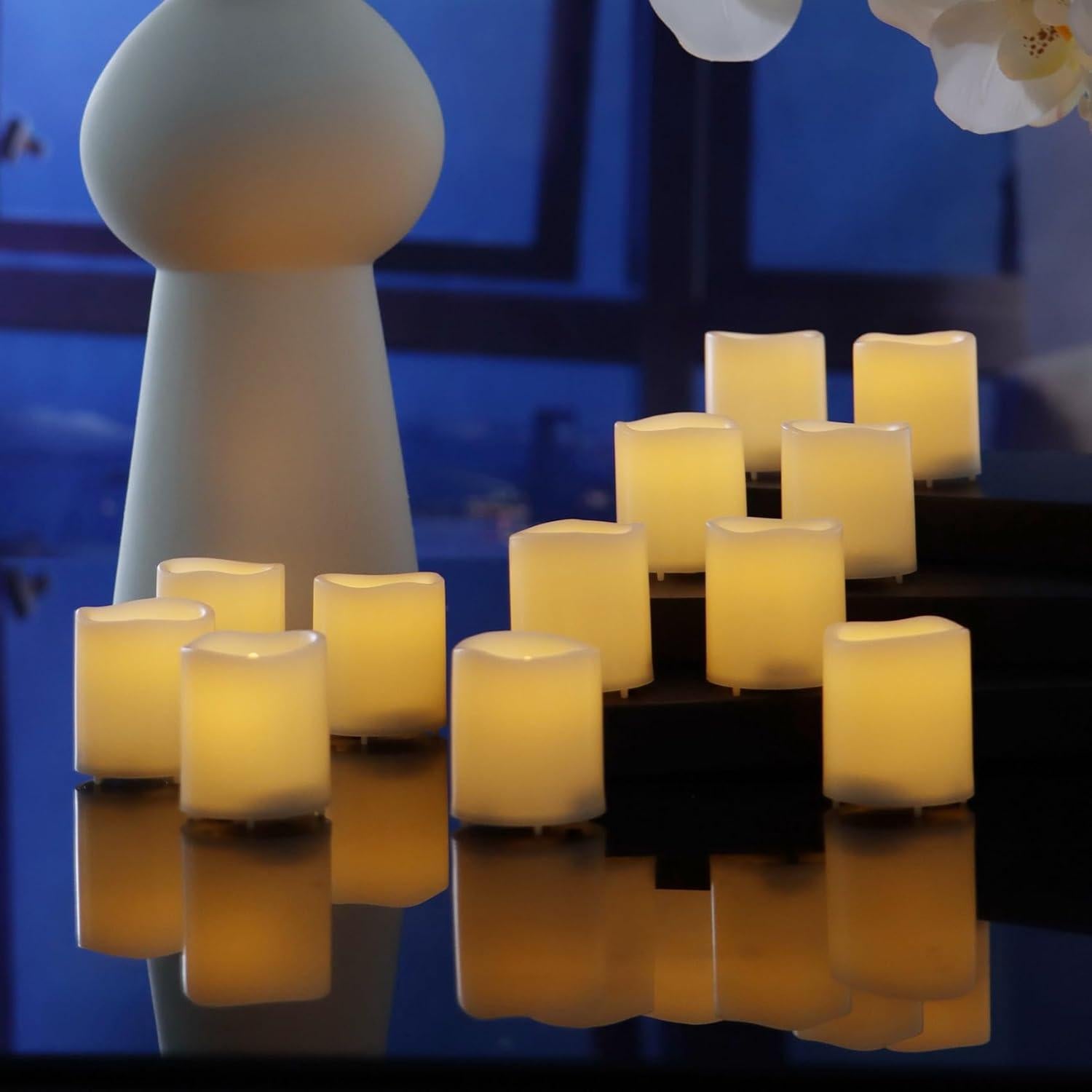 Paquete de 48 Velas Votivas LED Sin Llama Jingtech 3.81cm