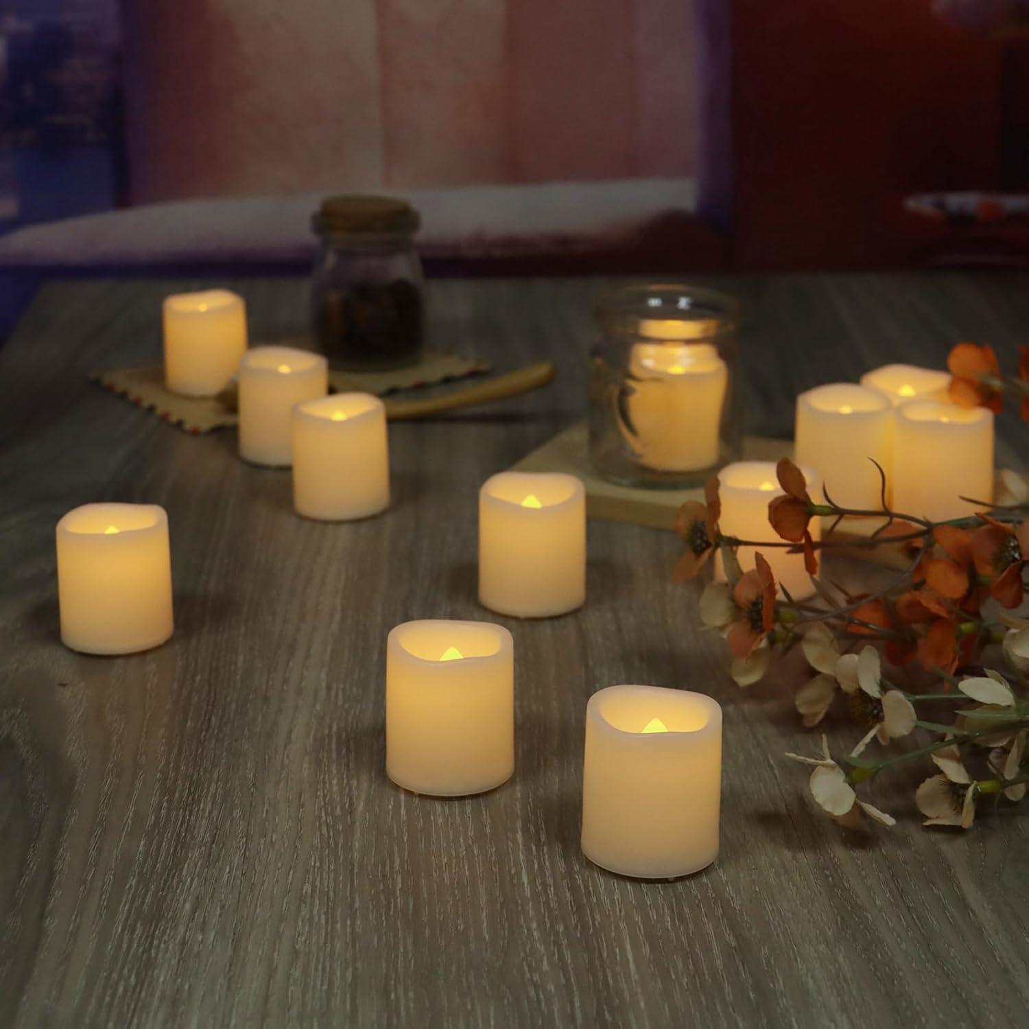 Paquete de 48 Velas Votivas LED Sin Llama Jingtech 3.81cm