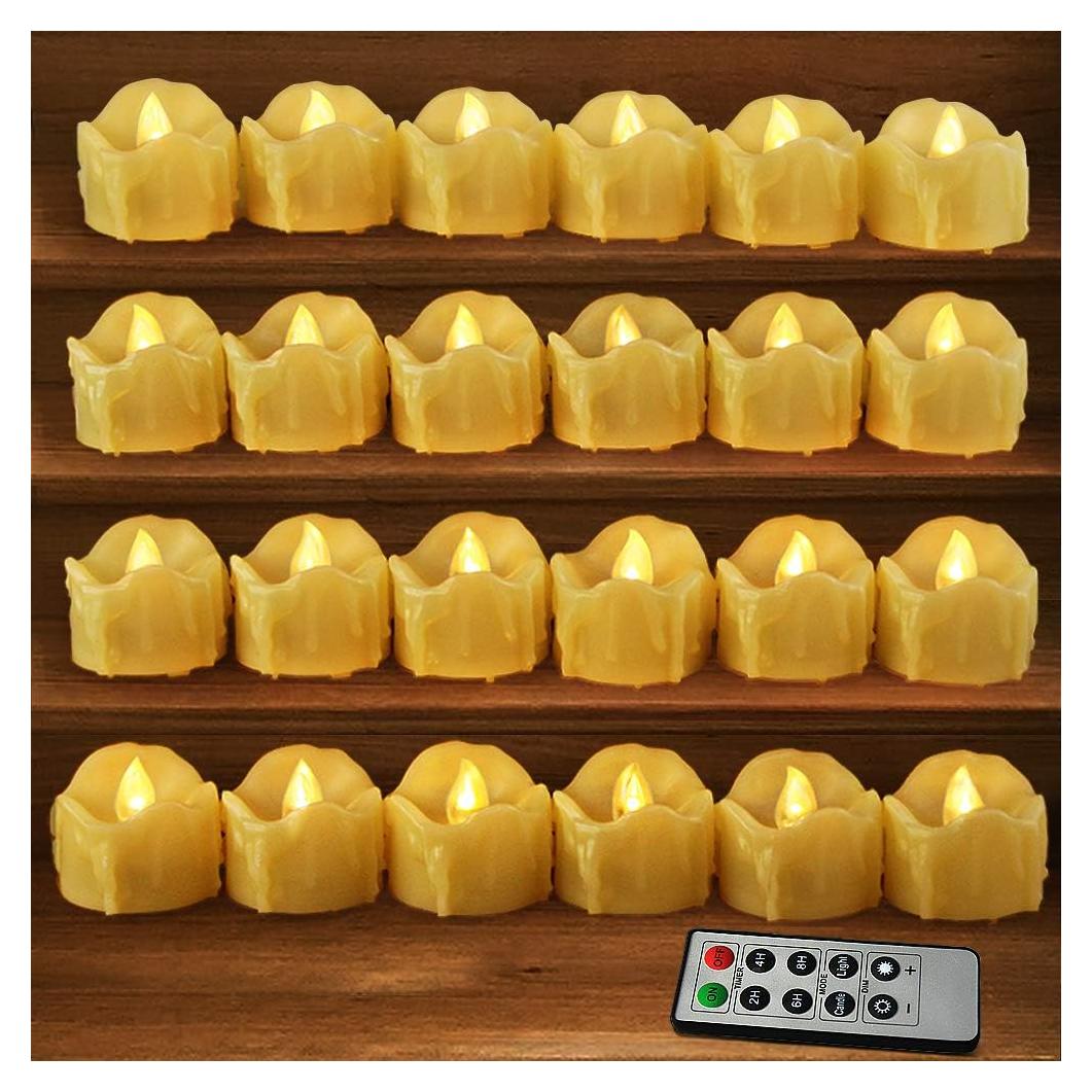 Juego de 24 Velas Votivas LED HOME MOST con Control Remoto