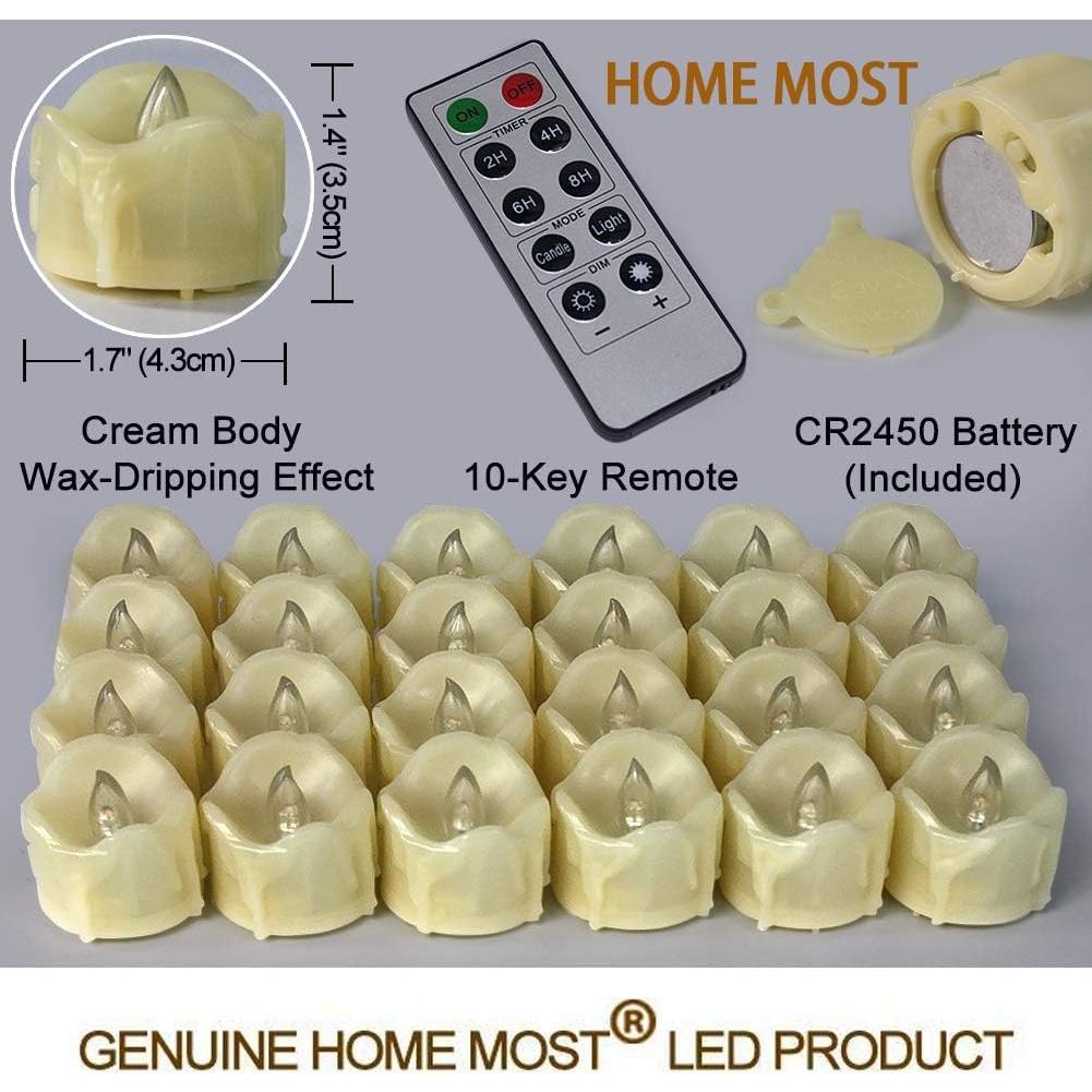 Juego de 24 Velas Votivas LED HOME MOST con Control Remoto