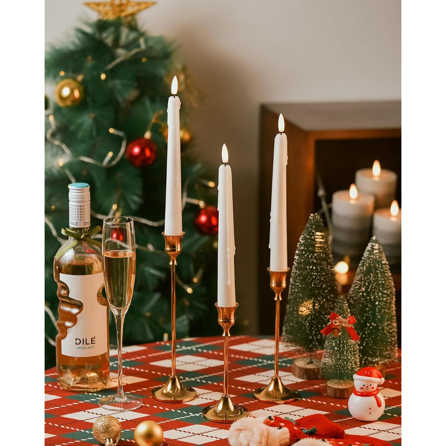 Velas LED Sin Llama Stmarry 24.5 cm con Control Remoto - Paquete de 3