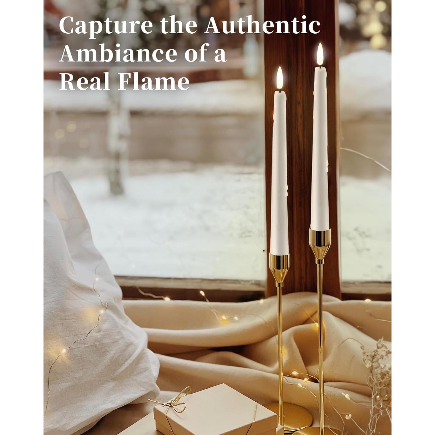 Velas LED Sin Llama Stmarry 24.5 cm con Control Remoto - Paquete de 3