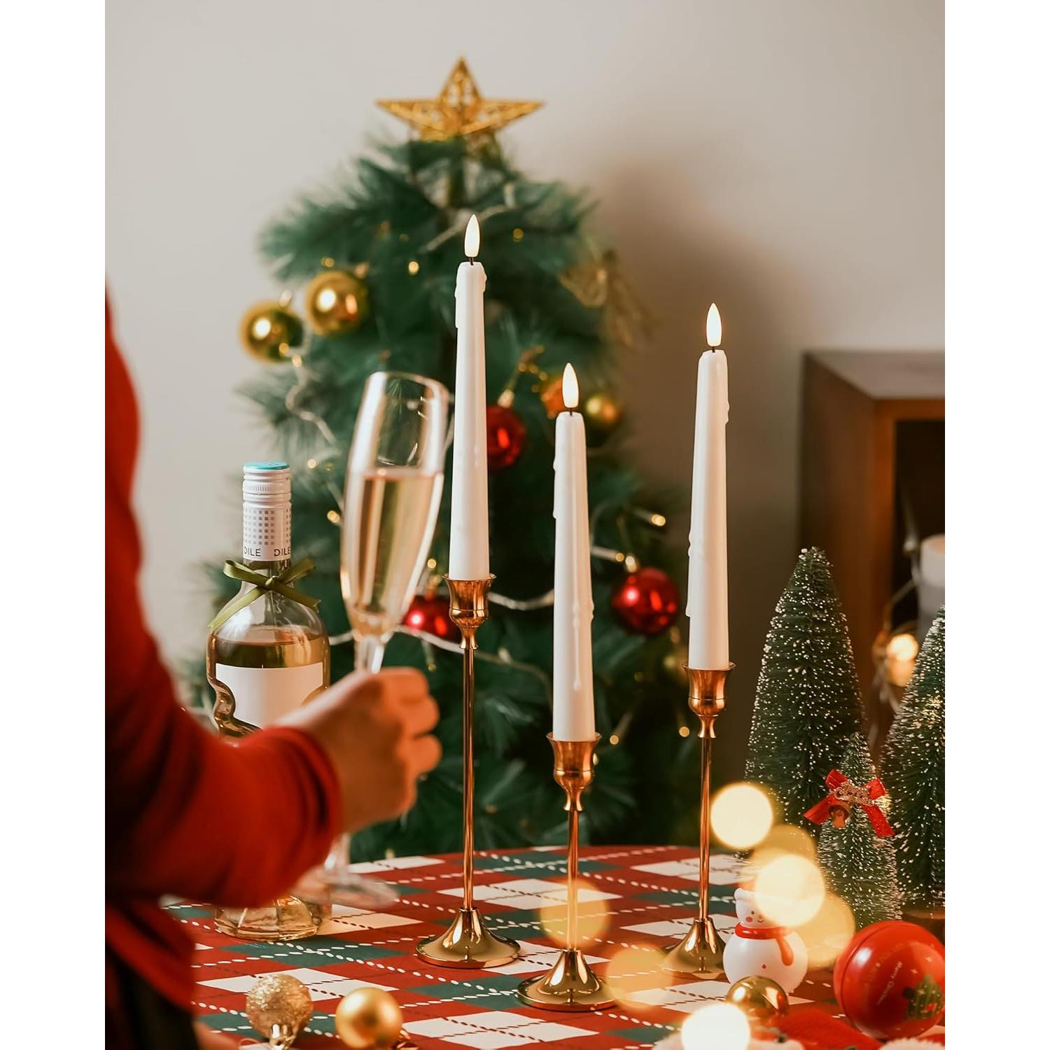 Velas LED Sin Llama Stmarry 24.5 cm con Control Remoto - Paquete de 3