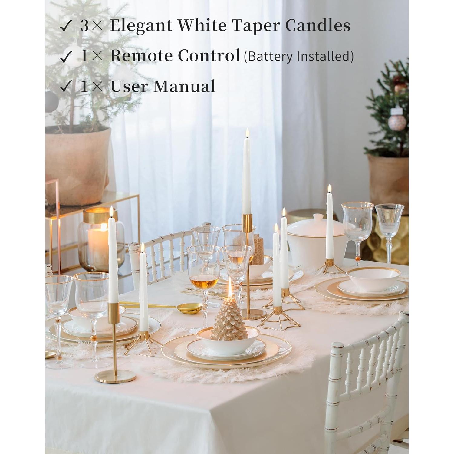 Velas LED Sin Llama Stmarry 24.5 cm con Control Remoto - Paquete de 3