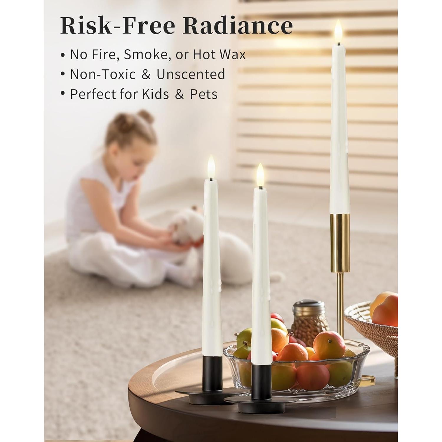 Velas LED Sin Llama Stmarry 24.5 cm con Control Remoto - Paquete de 3