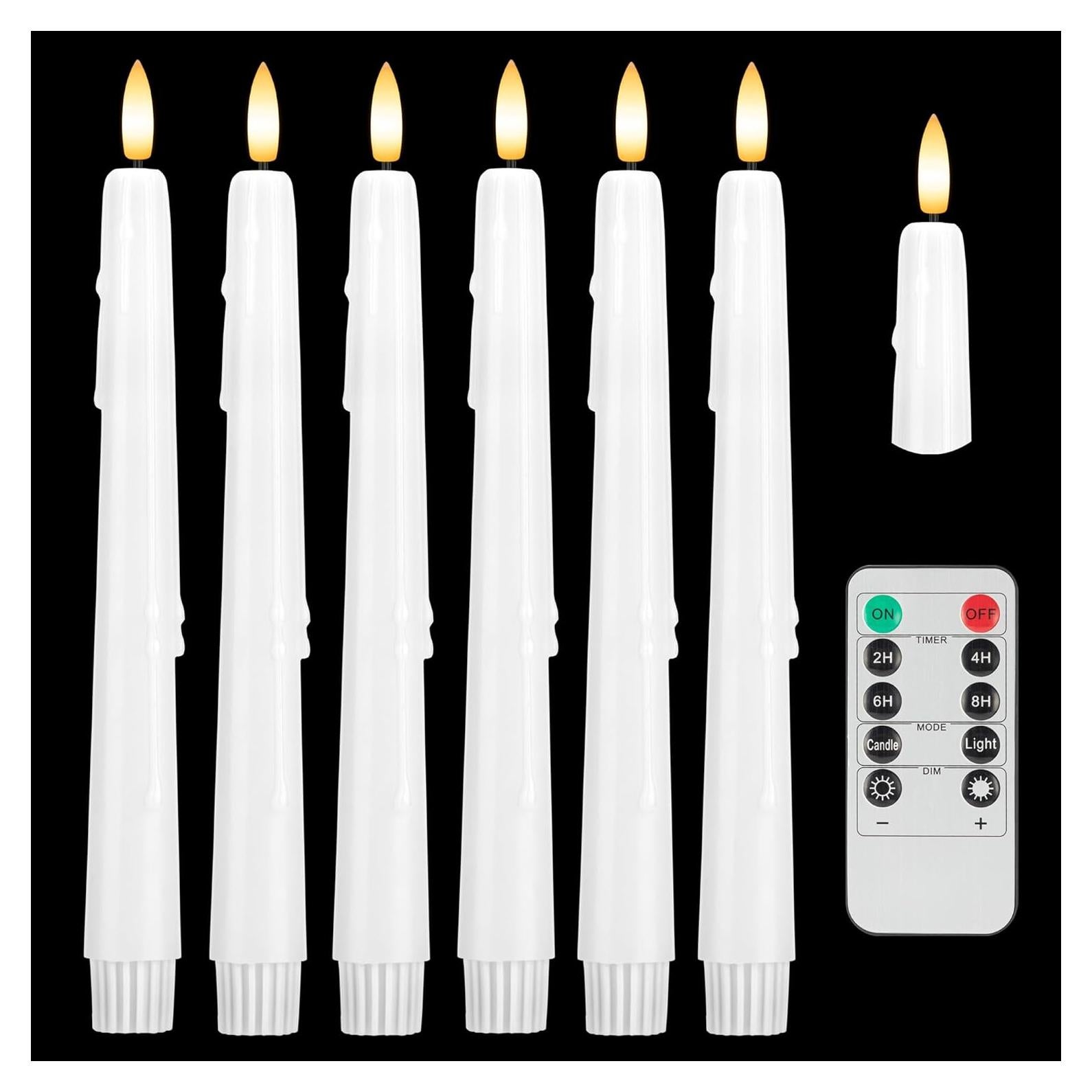 Velas LED Sin Llama SEHNSY 24.4 cm con Control Remoto - Paquete de 6