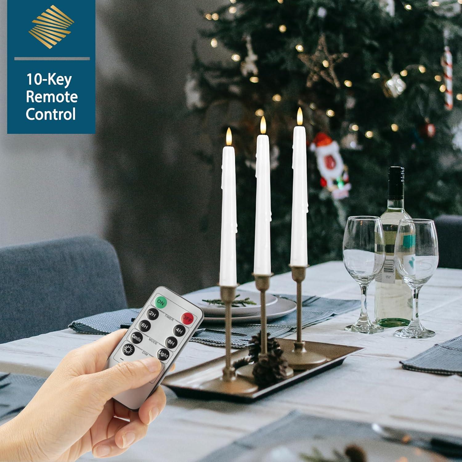Velas LED Sin Llama SEHNSY 24.4 cm con Control Remoto - Paquete de 6