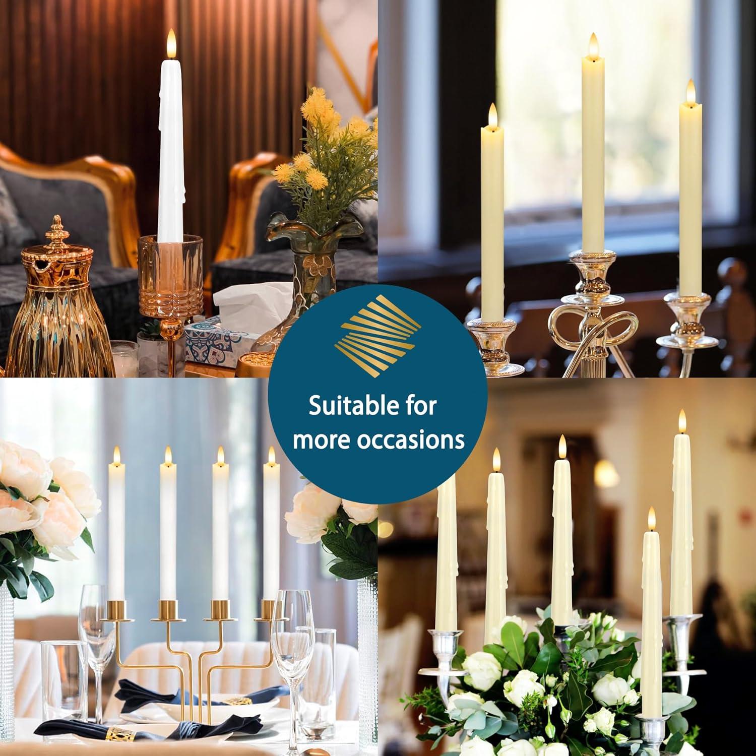 Velas LED Sin Llama SEHNSY 24.4 cm con Control Remoto - Paquete de 6