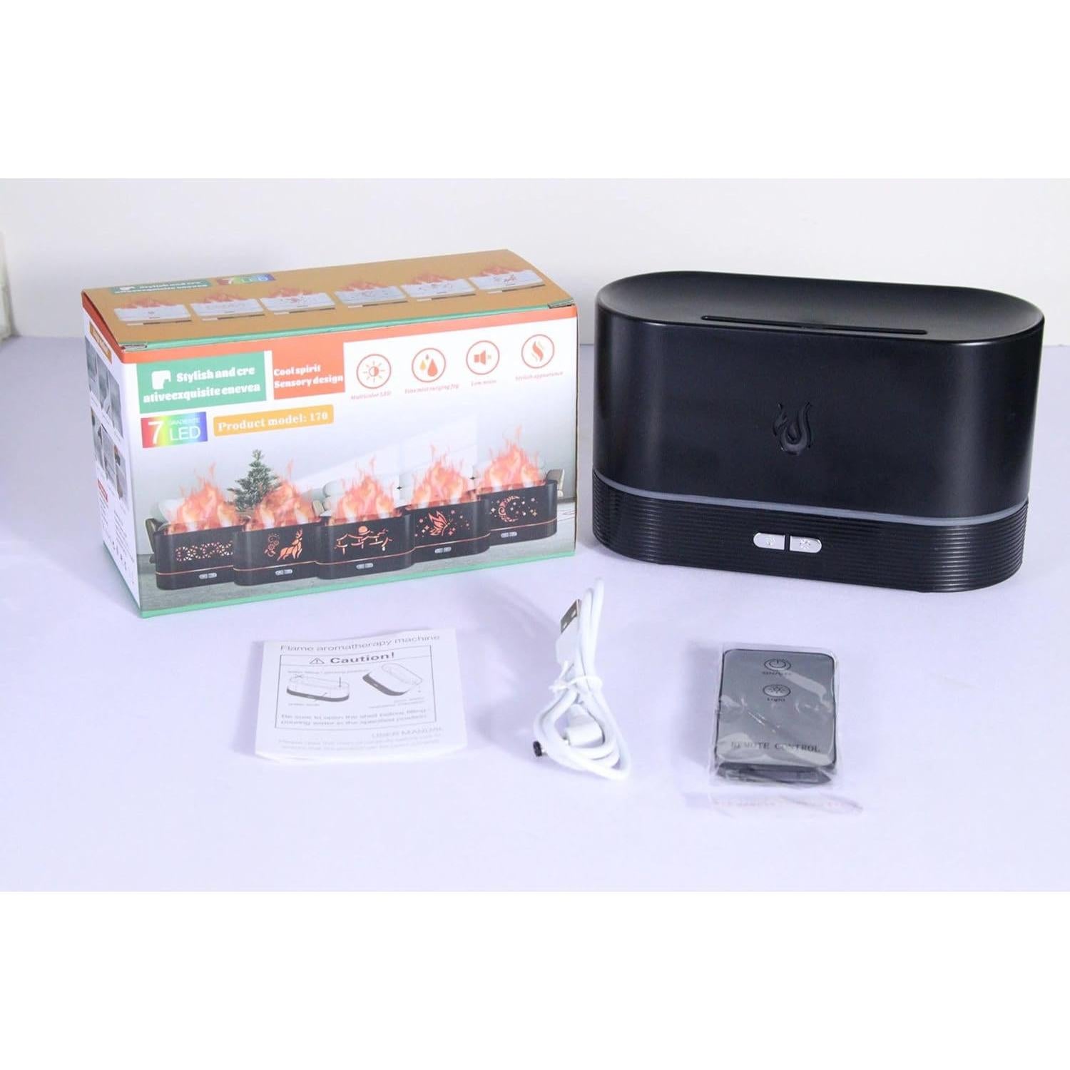 Difusor de Aceite Esencial Genérico Ovalado Negro 200ml LED