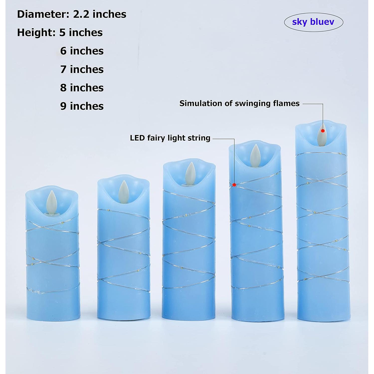 Vela LED Sin Llama Danip con Cadena de Estrellas 5 Piezas