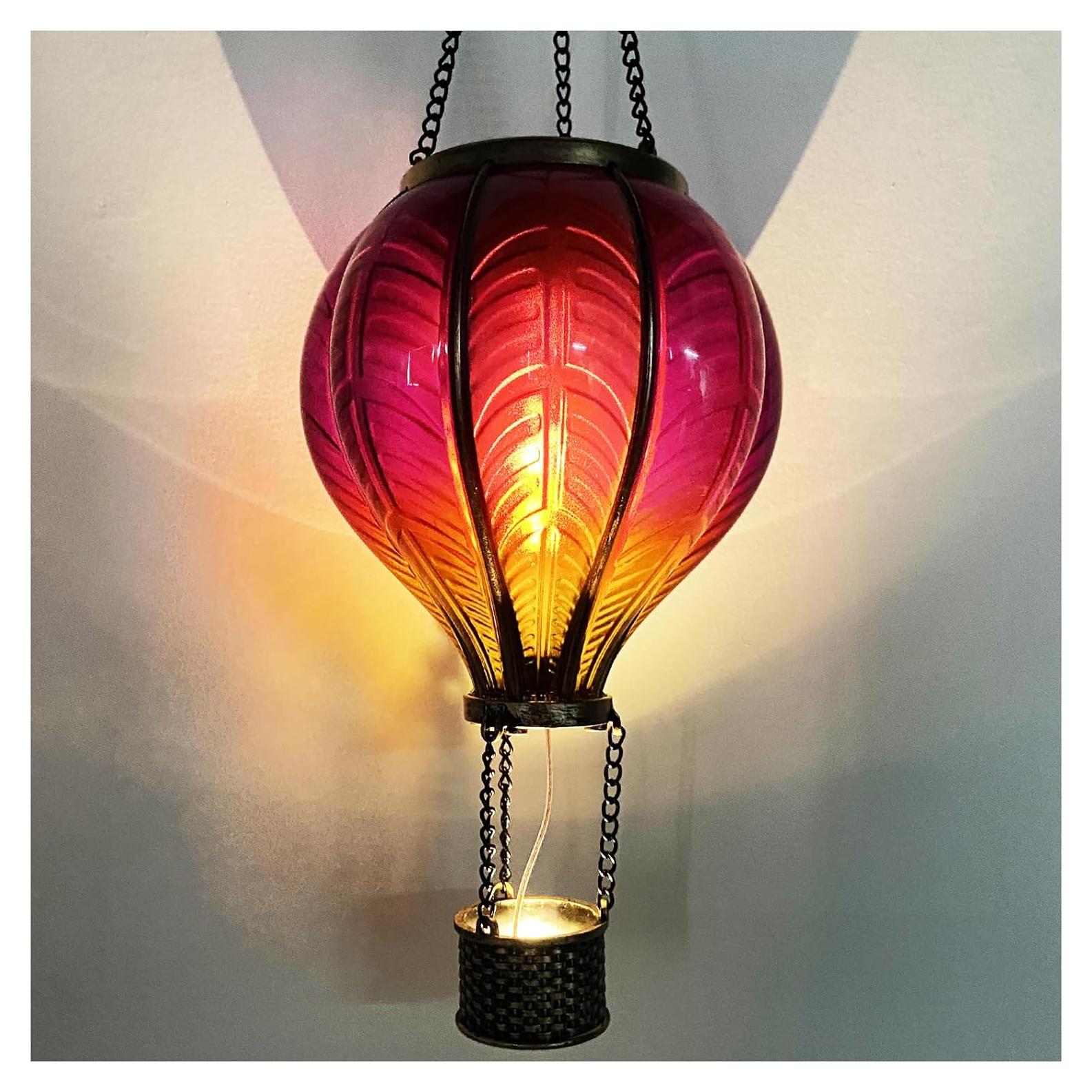 Linterna Solar Globo Aerostático Merrytech Rosa 45.72cm